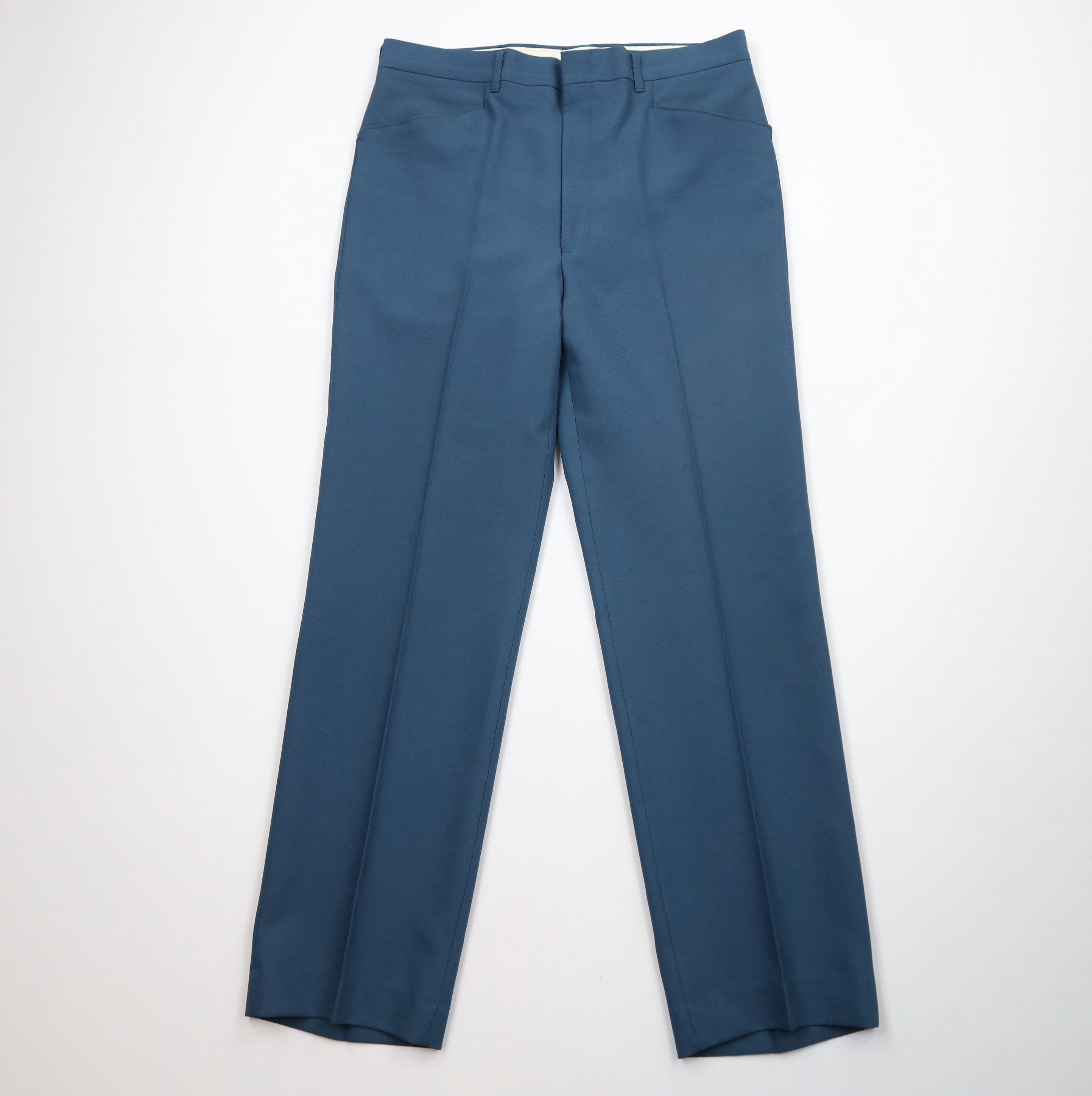 Vintage Vintage 70s Streetwear Flared Wide Leg Chino Pants Blue USA Size US 34 / EU 50 - 1 Thumbnail
