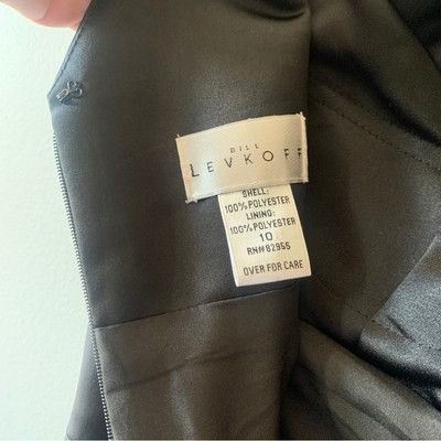 Other Bill Levkoff MIDI Black Coctail Sleeveless Satin Dress Size Size L / US 10 / IT 46 - 10 Thumbnail