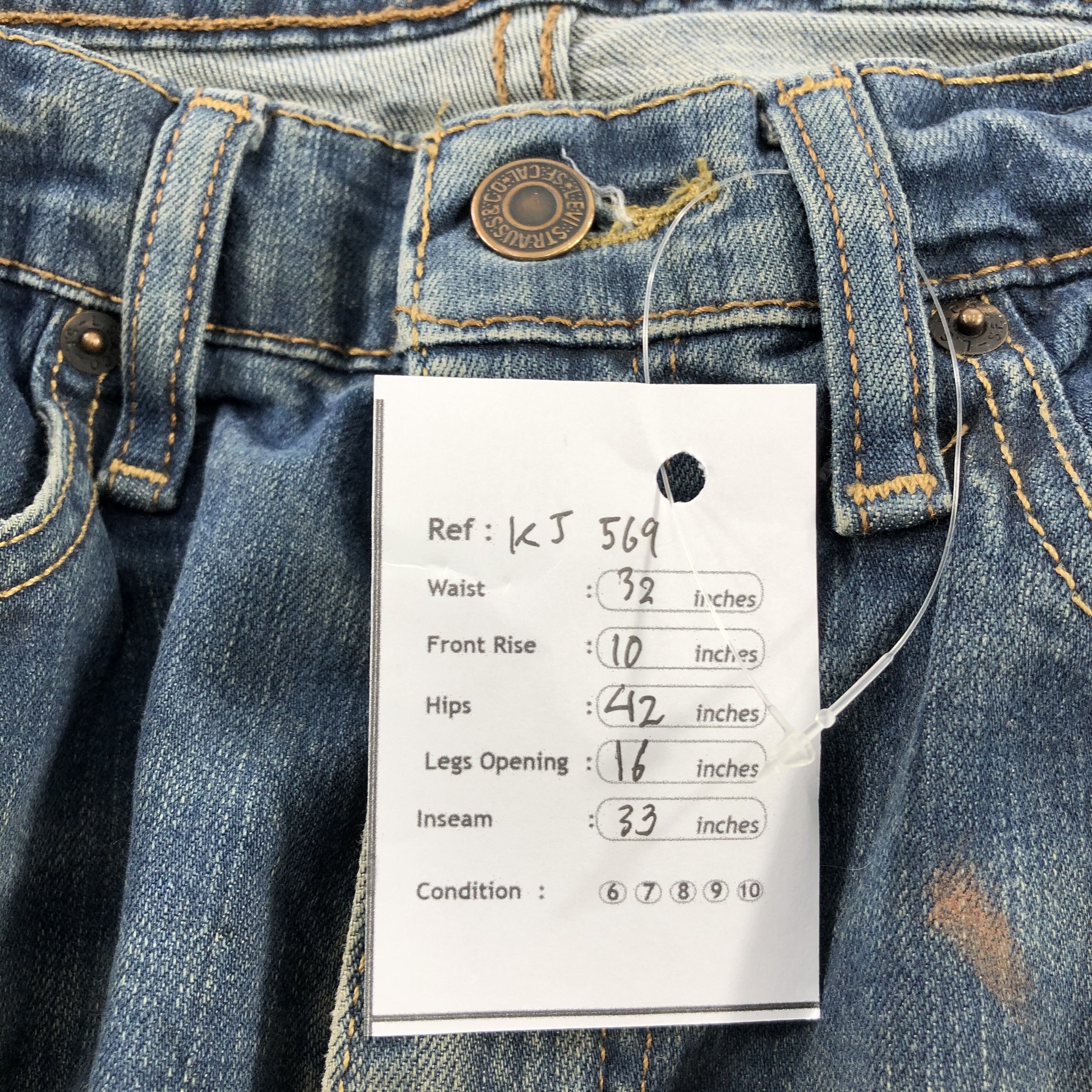 Levi's Vintage Levis 514 Jeans Dirty Blue Wash Denim KJ569 Size US 32 / EU 48 - 12 Thumbnail