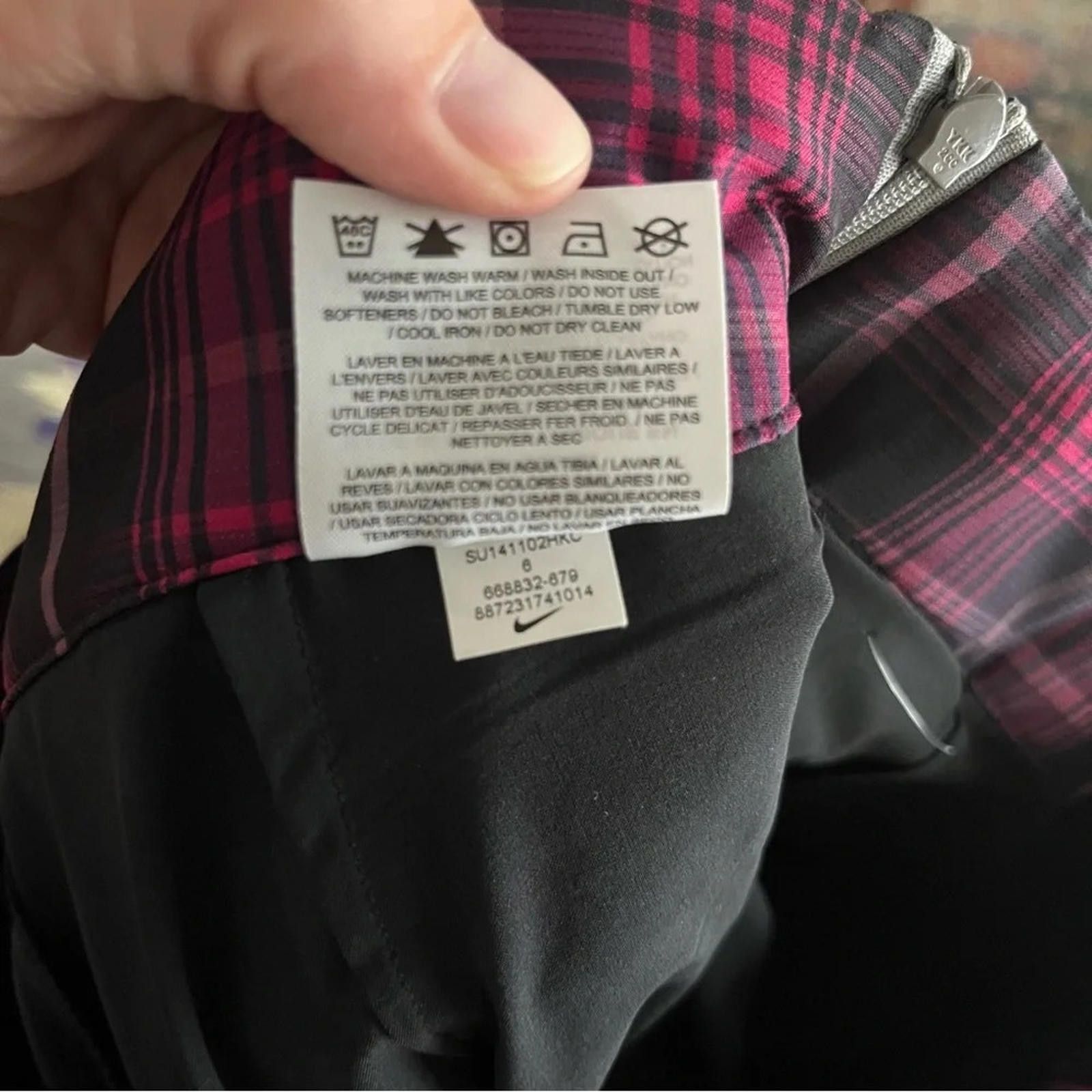 Nike Nike Pink and Black Plaid Skirt Size 28" / US 6 / IT 42 - 7 Thumbnail