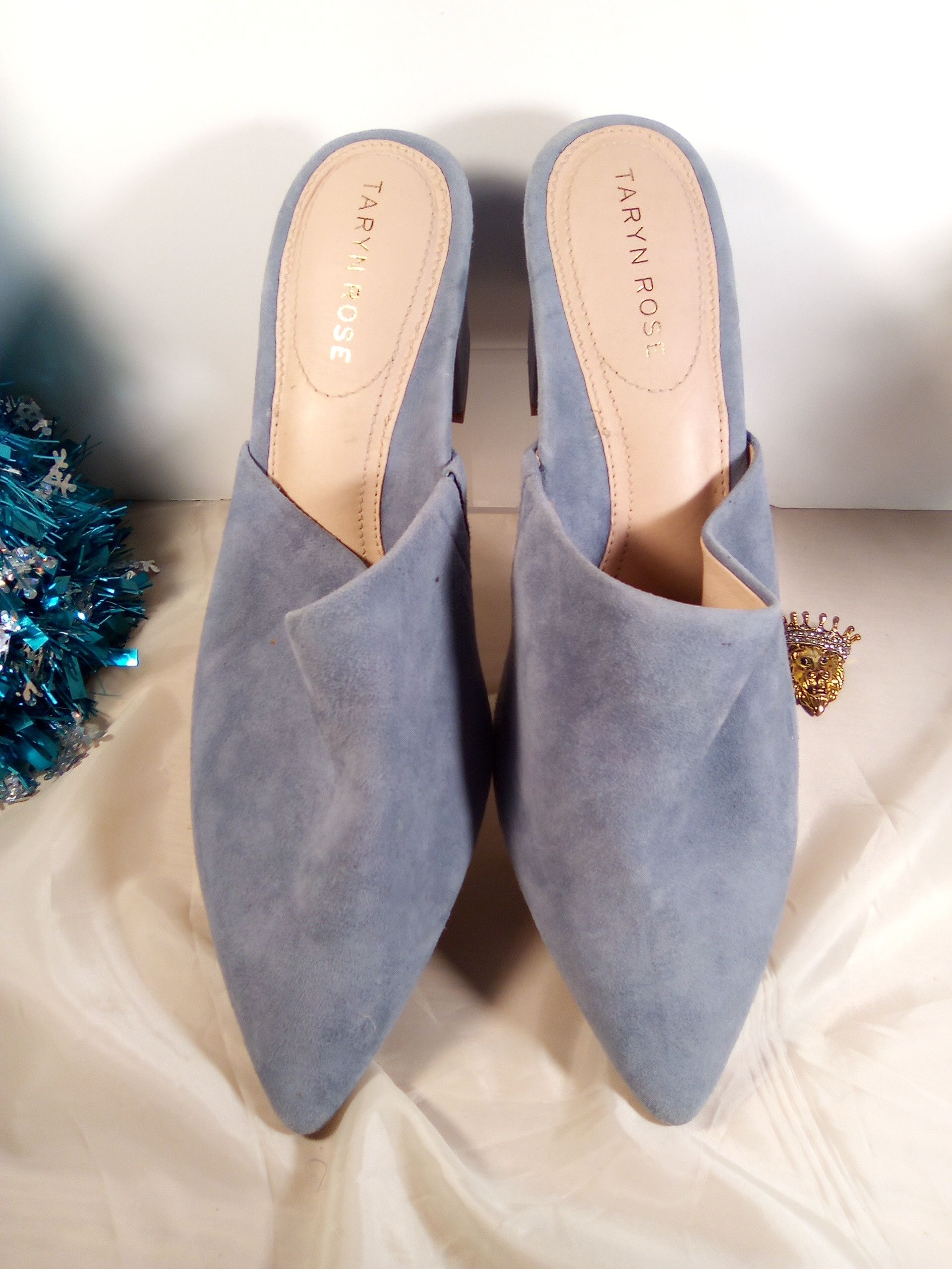 Other TARYN ROSE LIGHT BLUE SUEDE LEATHER SLIDER CASUAL SANDAL 9M Size US 9 / IT 39 - 4 Thumbnail