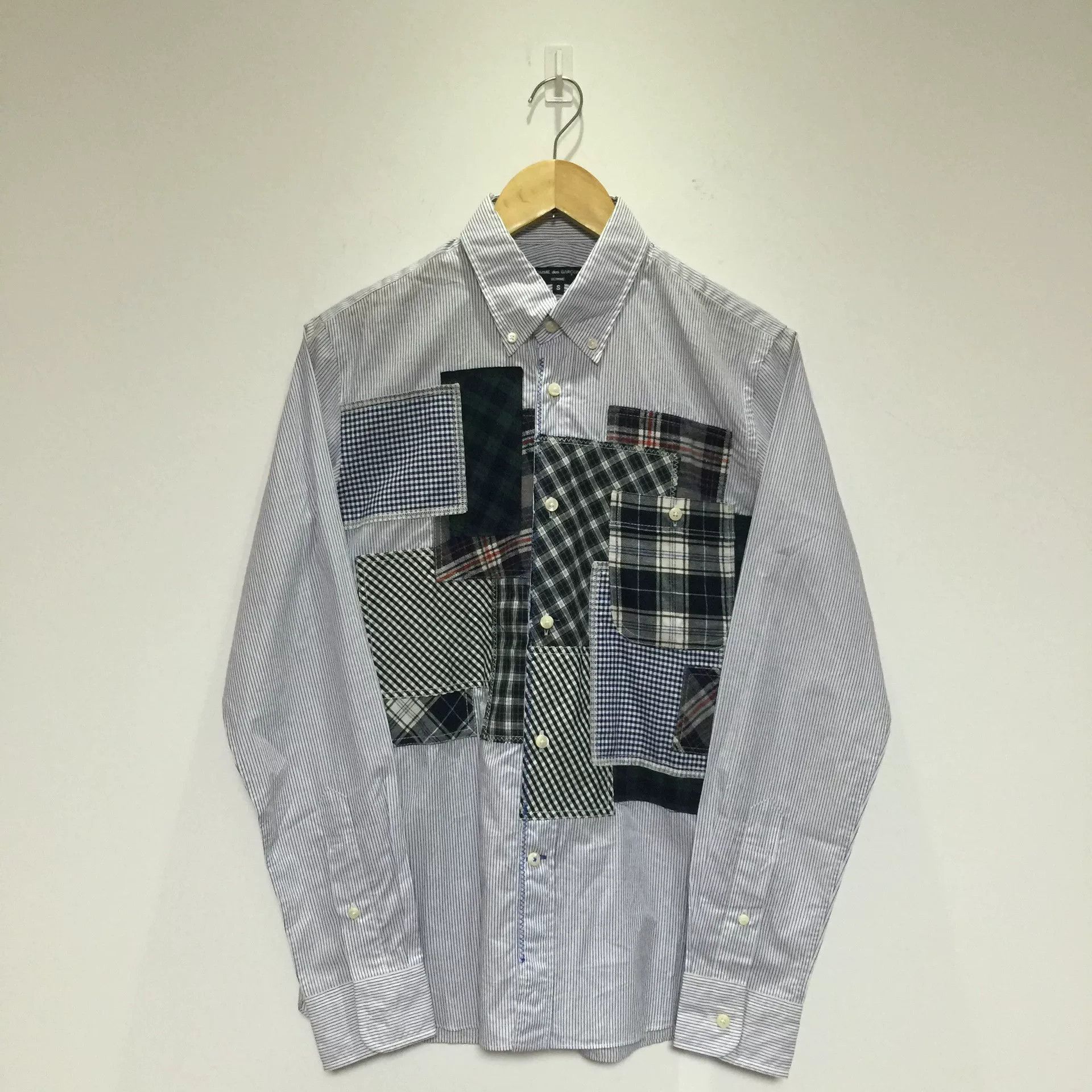 Comme des Garcons Comme des Garçons Patchwork Stripe Shirt Size US S / EU 44-46 / 1 - 1 Thumbnail