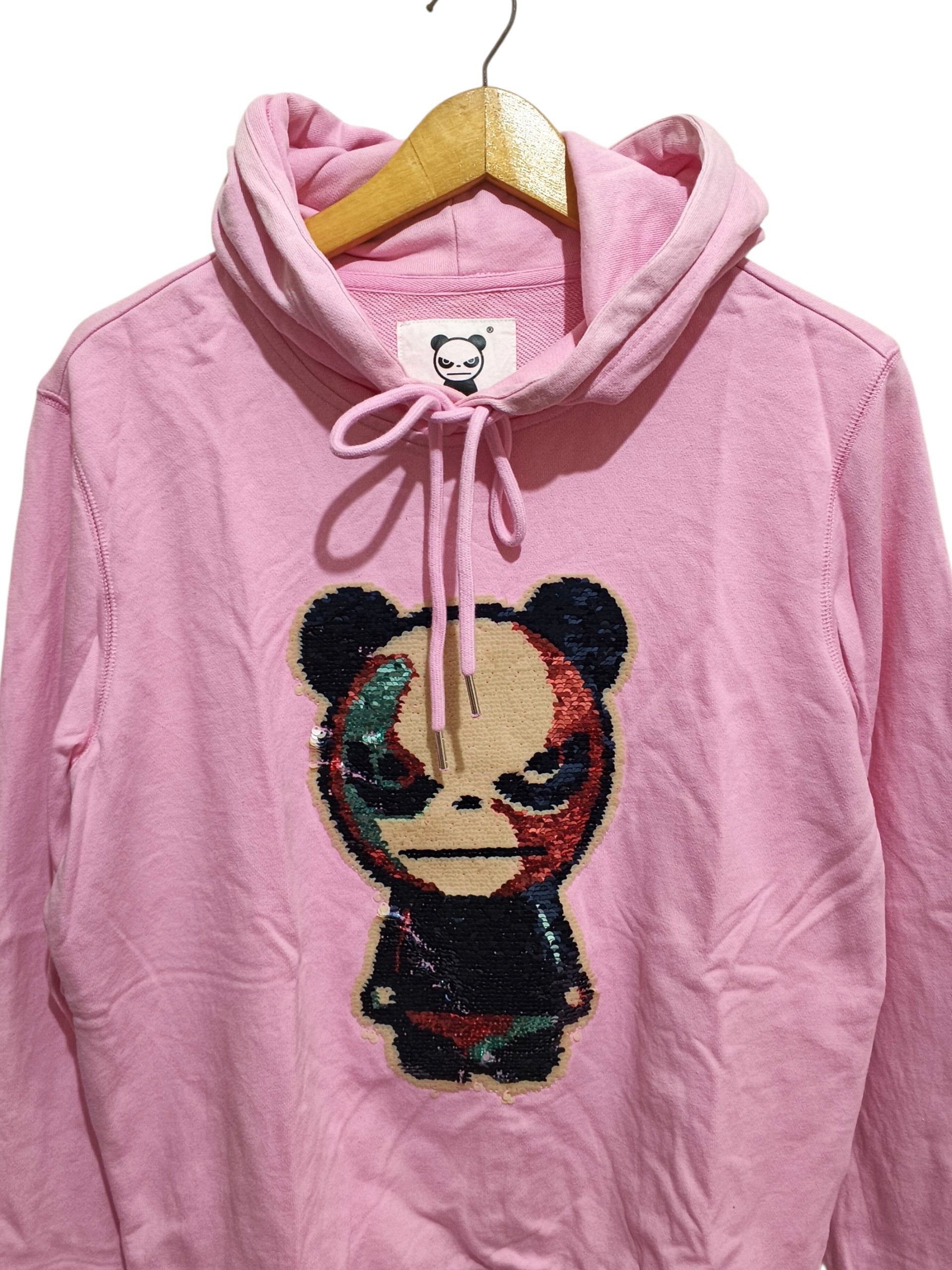 Other HIPANDA Angry Panda Sequin Graphic Pullover Hoodie Pink Size US S / EU 44-46 / 1 - 2 Thumbnail
