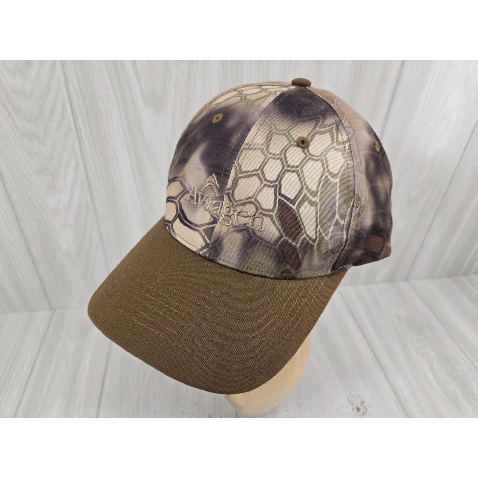 Vintage Aviagen Kryptek Camo Hunting Outdoor Hat Cap Strap Back Camouflage Mens One Size Brown Adjustable Cap Size ONE SIZE - 2 Thumbnail