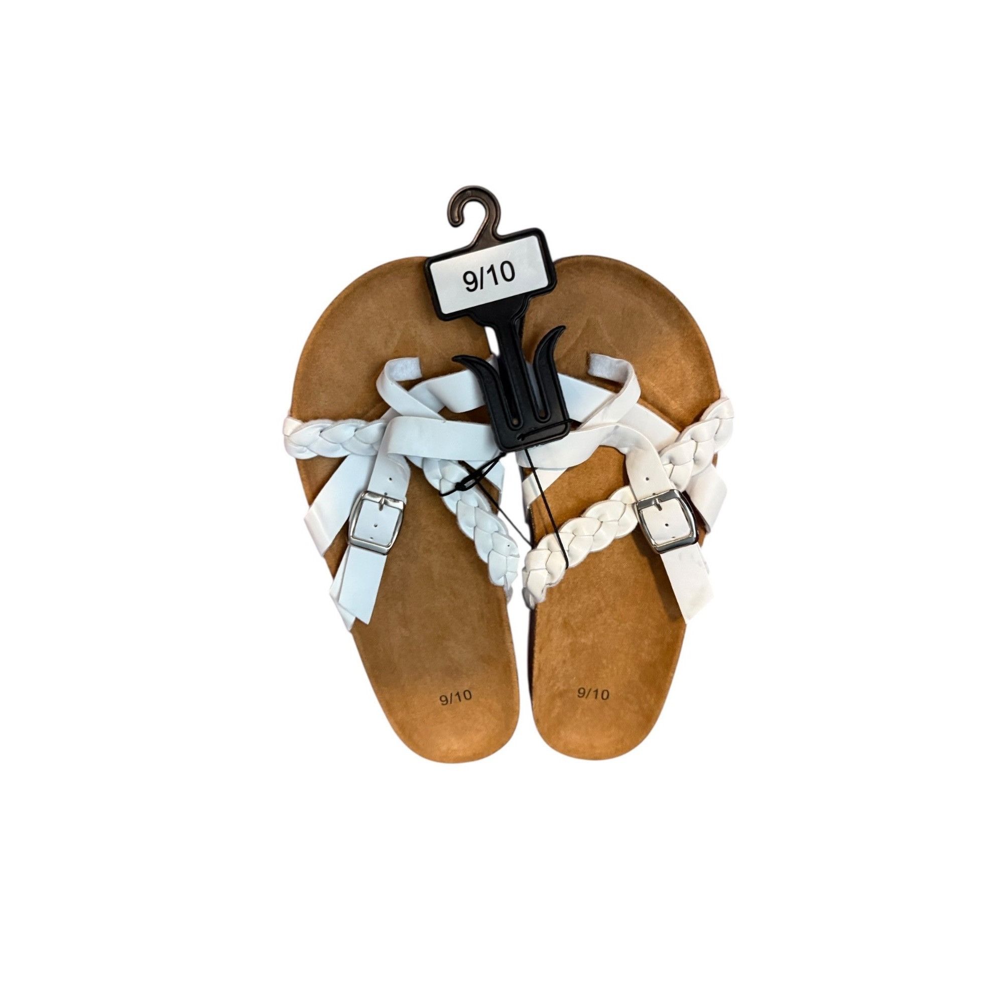 Other Women’s White Braided Strap Sandals – Size 9/10 – Buckle Str Size US 10 / IT 40 - 1 Thumbnail