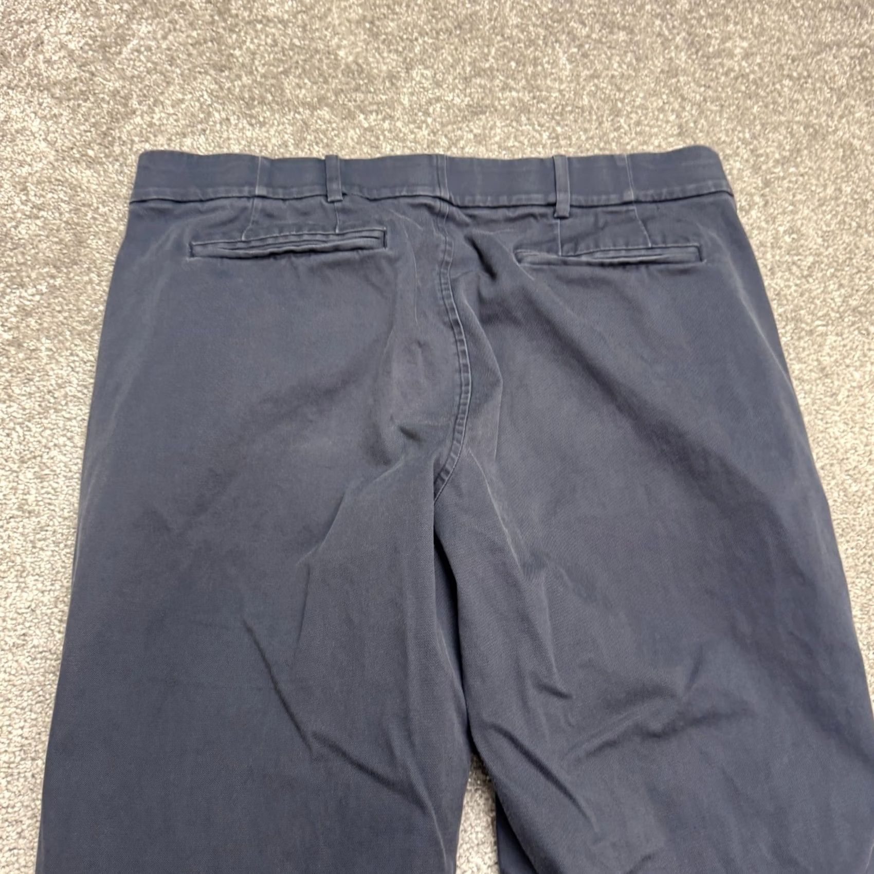 Vintage Hill City Everyday Chino Pants Mens 34x36 Navy Blue Cotton Flat Front Casual Shirt Pants Black? Size US 34 / EU 50 - 5 Thumbnail