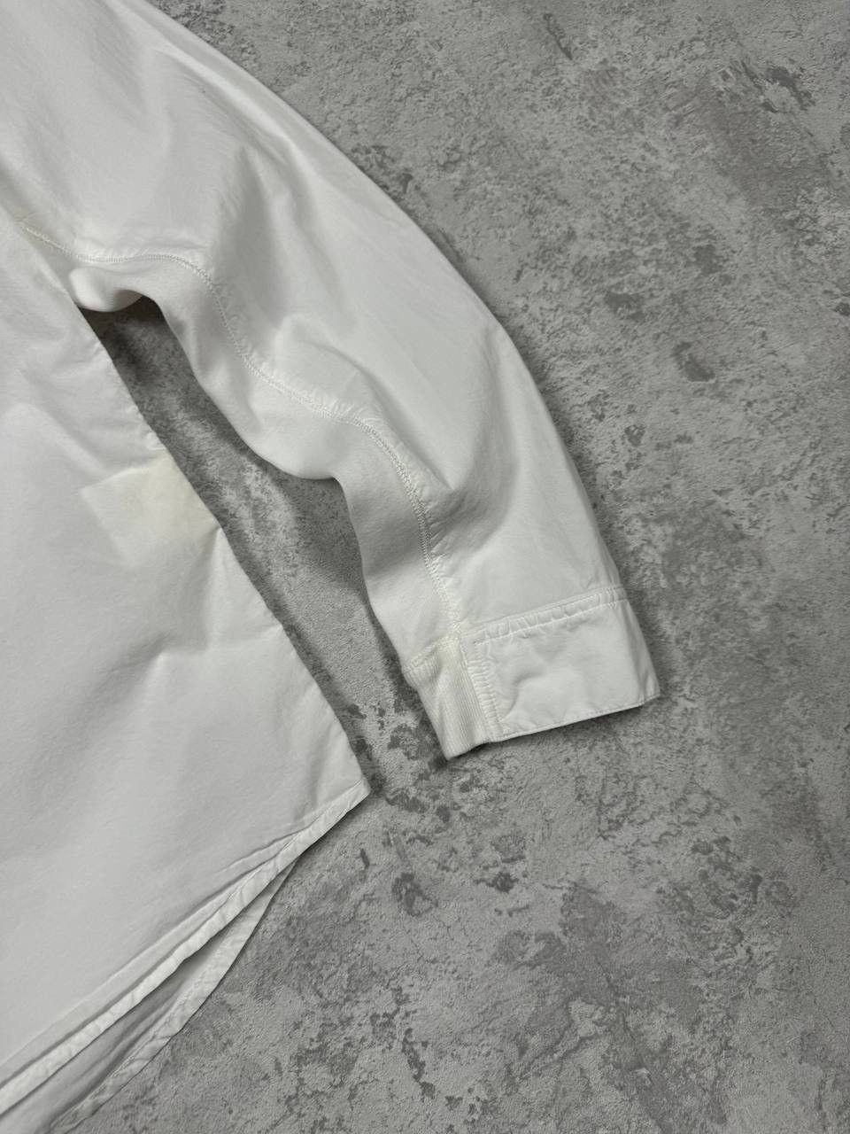 Stone Island Vintage Stone Island White Cotton Light Zip Overshirt Shirt Size US S / EU 44-46 / 1 - 5 Thumbnail