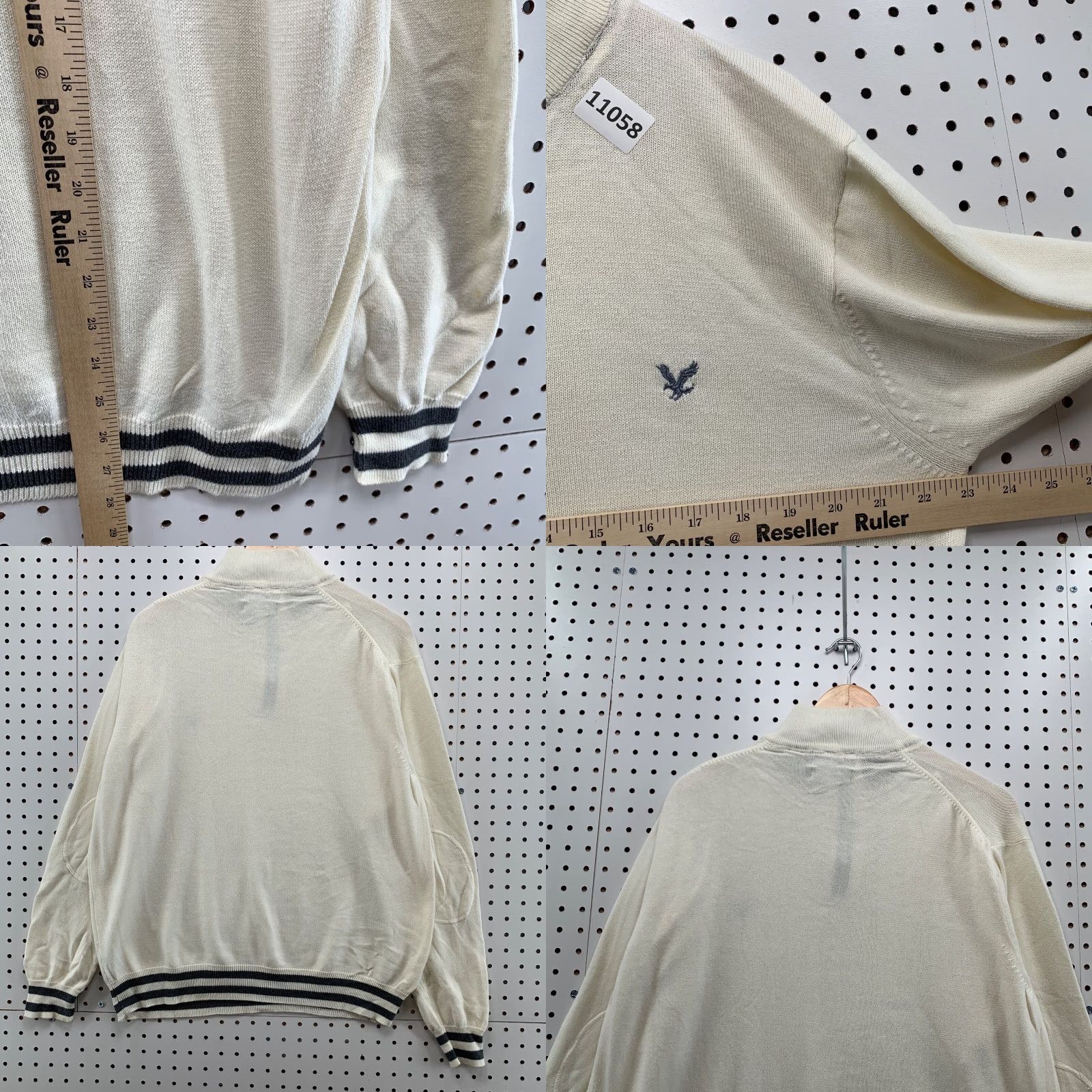 Lyle & Scott VINTAGE Lyle & Scott Sweater Shirt Men 1/4 Zip Mock Neck Ivory Medium Pullover Knit Cotton Casual Mens Size US M / EU 48-50 / 2 - 8 Thumbnail
