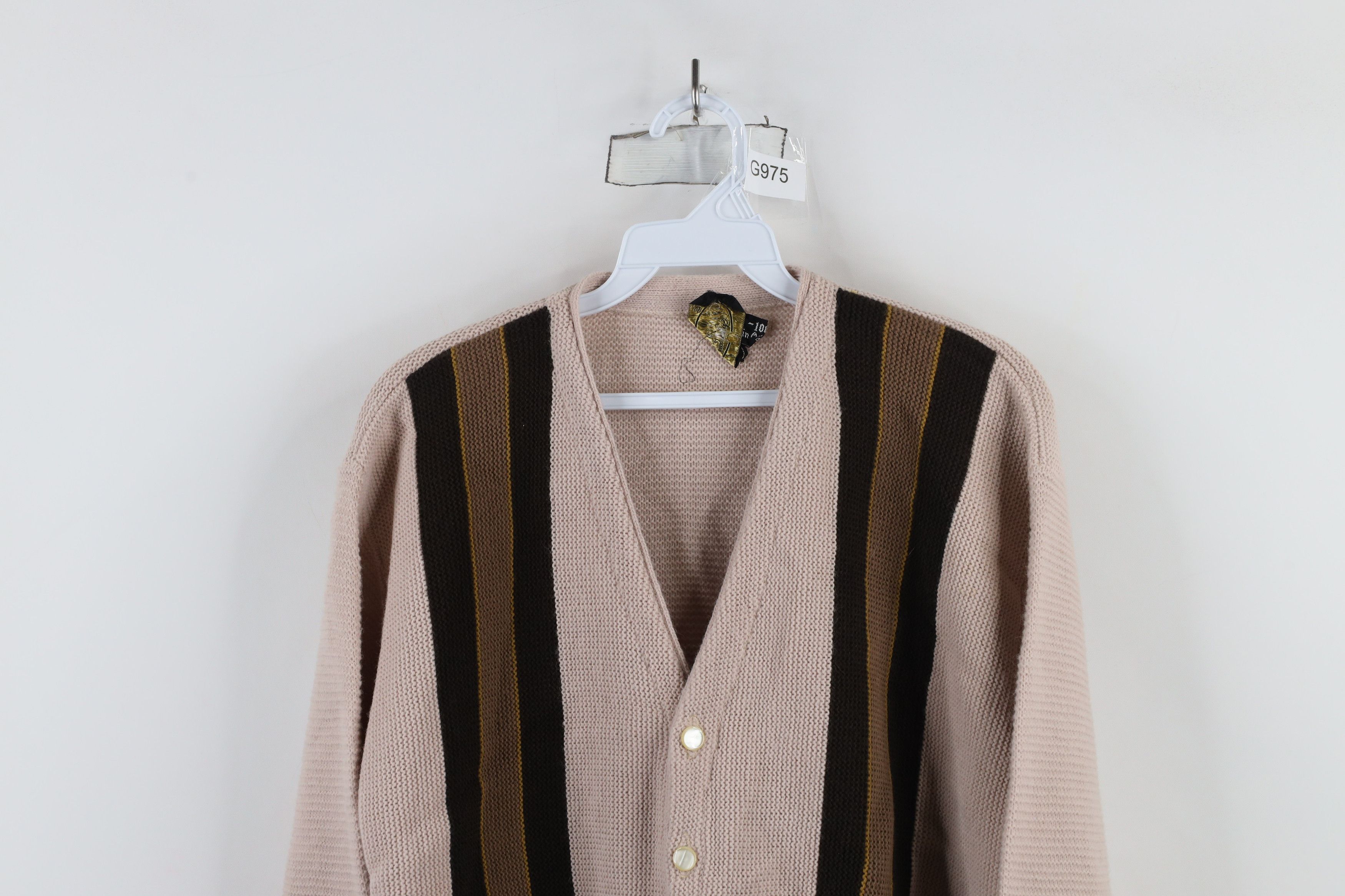 Vintage Vintage 50s 60s Rockabilly Block Knit Cardigan Sweater USA Size US L / EU 52-54 / 3 - 2 Thumbnail