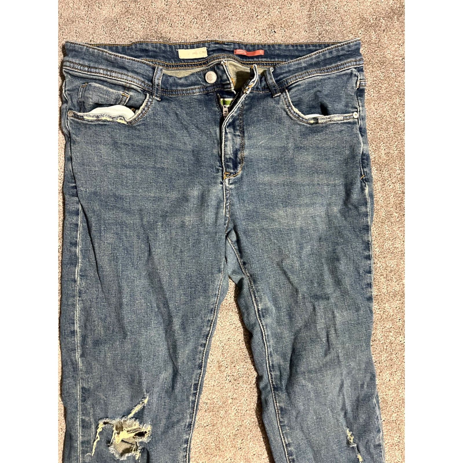 Anthropologie VINTAGE anthropologie Pilcro Jeans Size 31 Blue Slim Boyfriend 90s Bohemian Womens Size 24" / US 00 / IT 34 - 2 Thumbnail