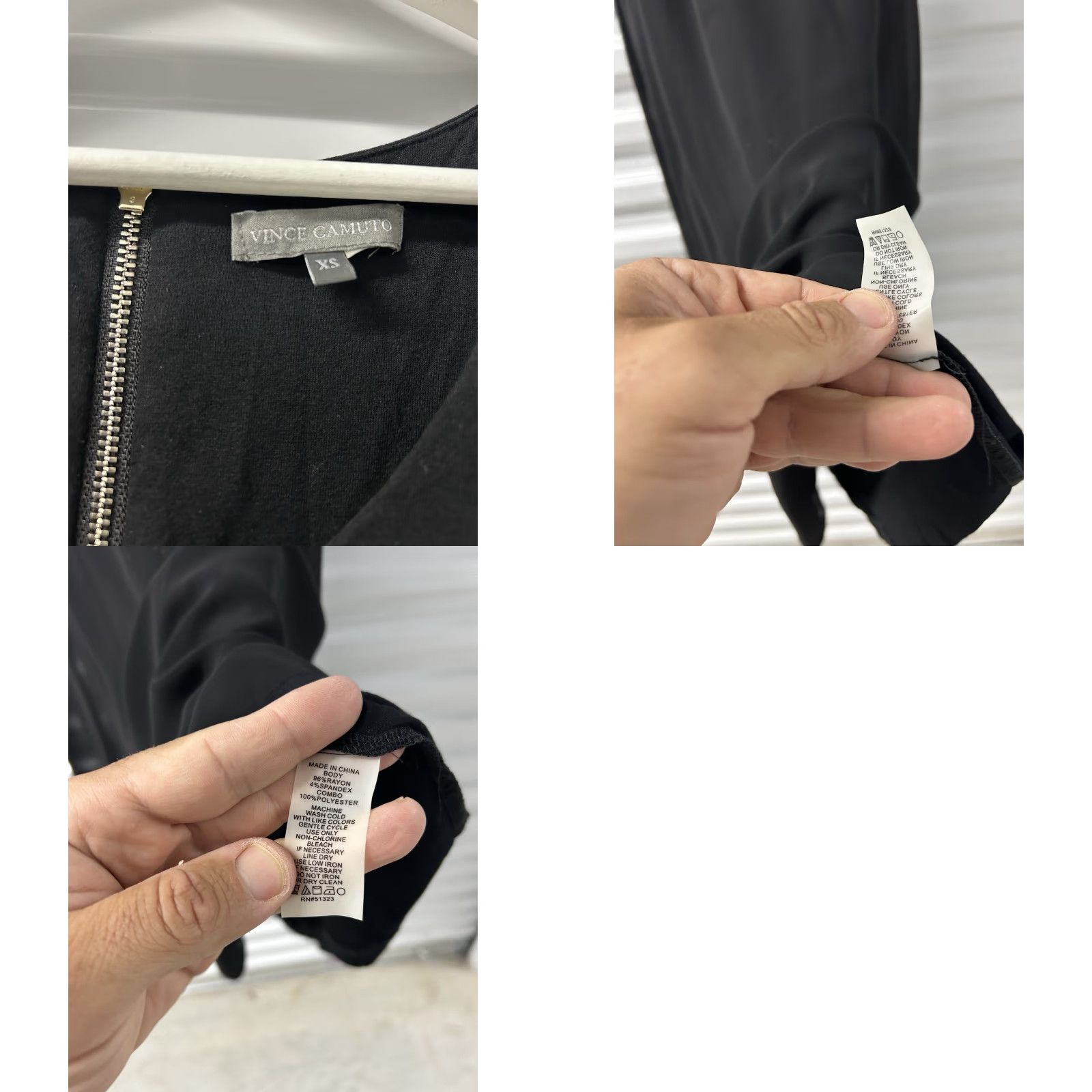 Vince Camuto Vince Camuto Dress A-Line Women XS Knee Length Black Charcoal Color Blocking Lined Rear Zip Spring Summer Women’s XS Size XS / US 0-2 / IT 36-38 - 8 Thumbnail