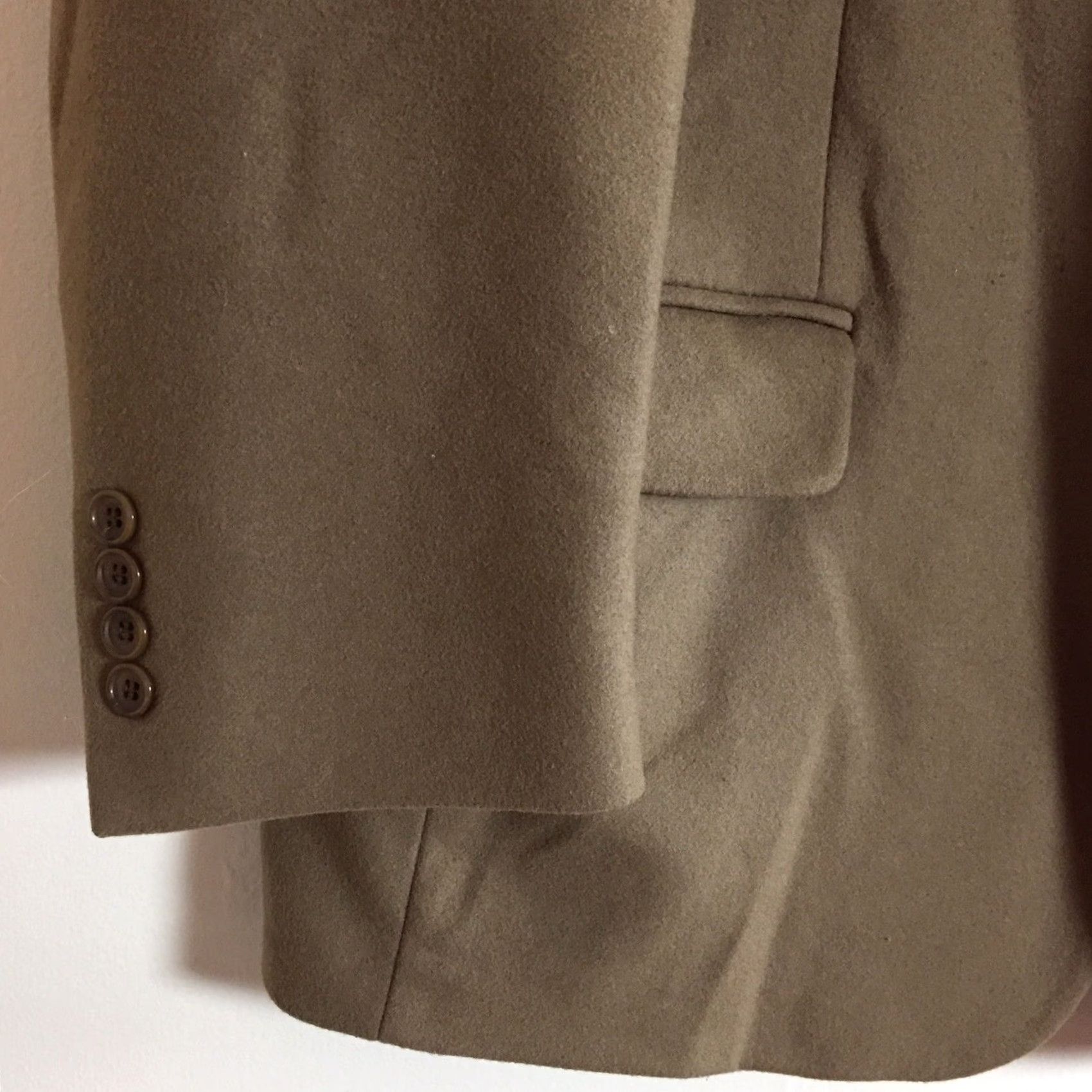 Vintage Chereskin Blazer Mens 42R Brown Three-Button Cashmere Blend Jacket/Coat Single-Breasted Notch Lapel Solid Regular Length Mens Size 42R - 4 Thumbnail