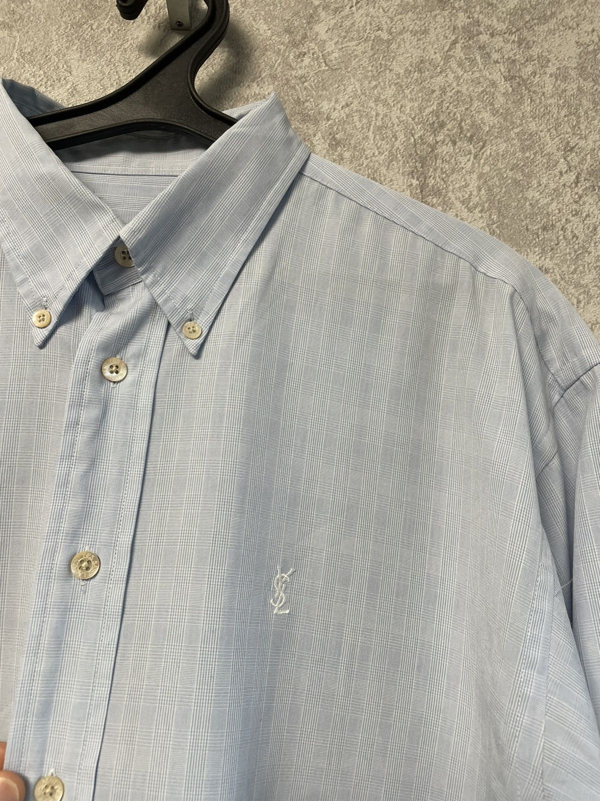 Yves Saint Laurent Vintage YSL Yves Saint Laurent Checkered Long Sleeve Shirt Size US L / EU 52-54 / 3 - 16 Thumbnail