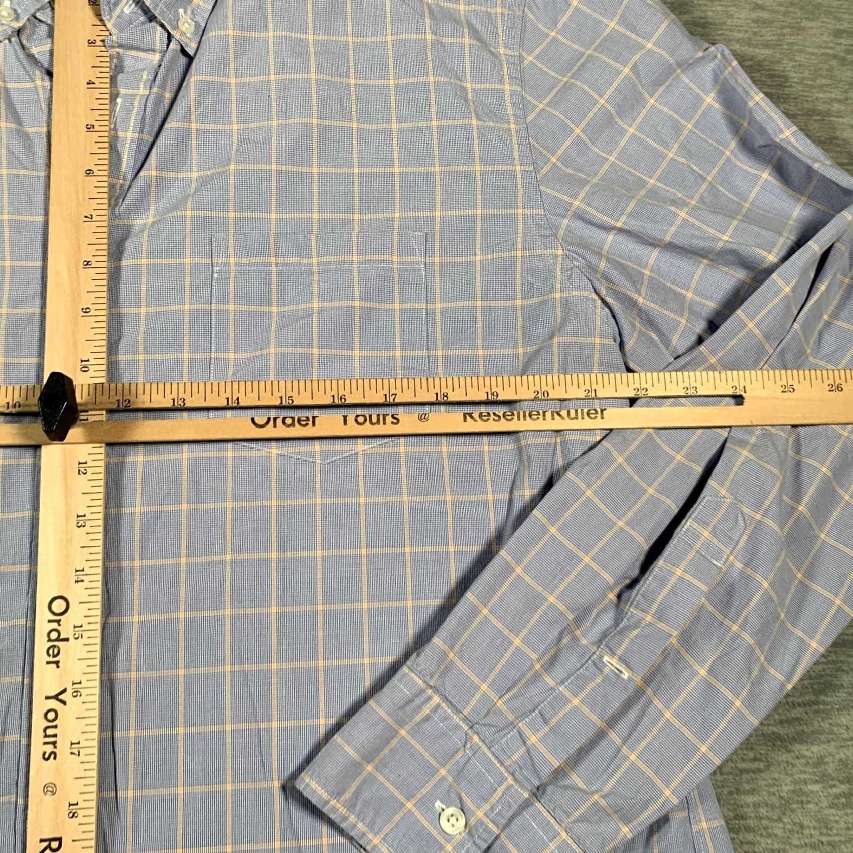J.Crew VINTAGE? (No) J.CREW Shirt Mens XL Blue Yellow Windowpane Button-Down Long Sleeve Shirt Mens XL Blue Windowpane Check Button-Down Collar Size US XL / EU 56 / 4 - 7 Thumbnail