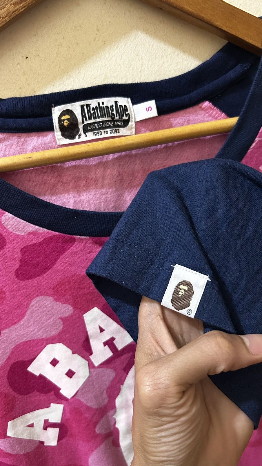 Bape Bape Raglan College Logo Tee Size S / US 4 / IT 40 - 4 Thumbnail