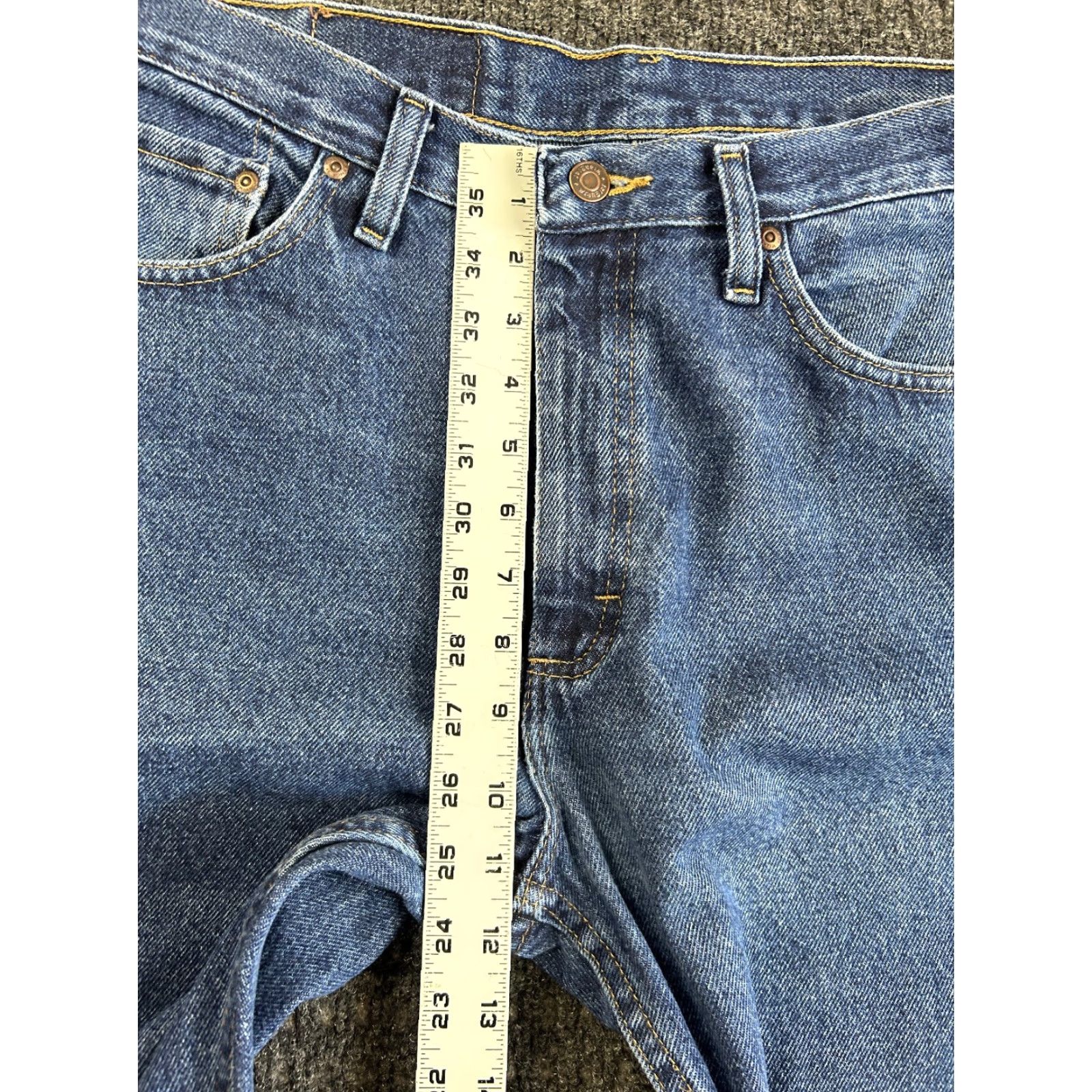 Wrangler VINTAGE Wrangler Jeans 33 x 22 Regular Straight Fit 96501MR Real Work Distressed Size US 33 - 6 Thumbnail