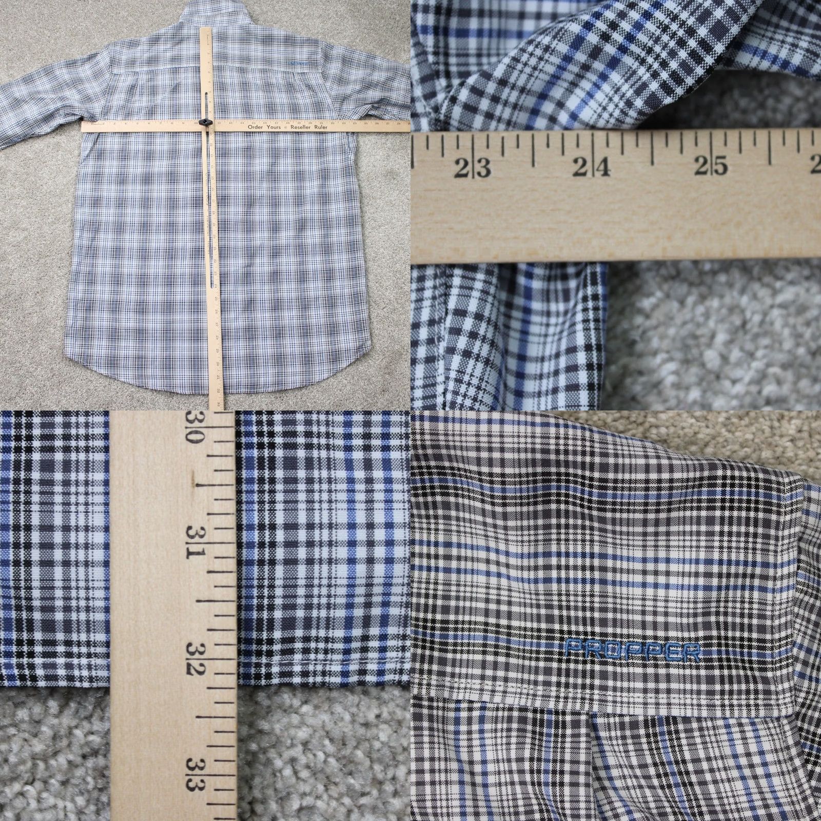 Propper PROPPER Shirt Mens Large Regular Black/Blue Button-Down Long Sleeve Size US L / EU 52-54 / 3 - 9 Thumbnail