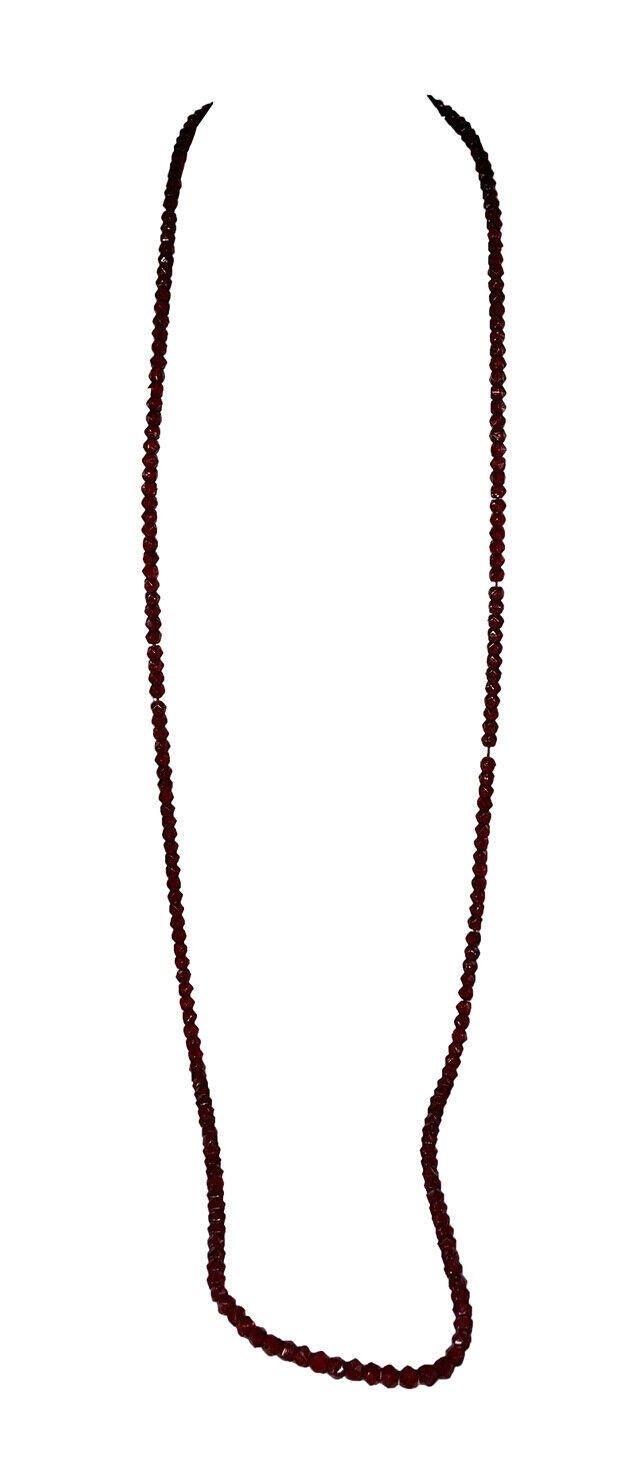 Designer Art Deco Faceted Red Wine Glass Flapper Necklace Size ONE SIZE - 2 Thumbnail