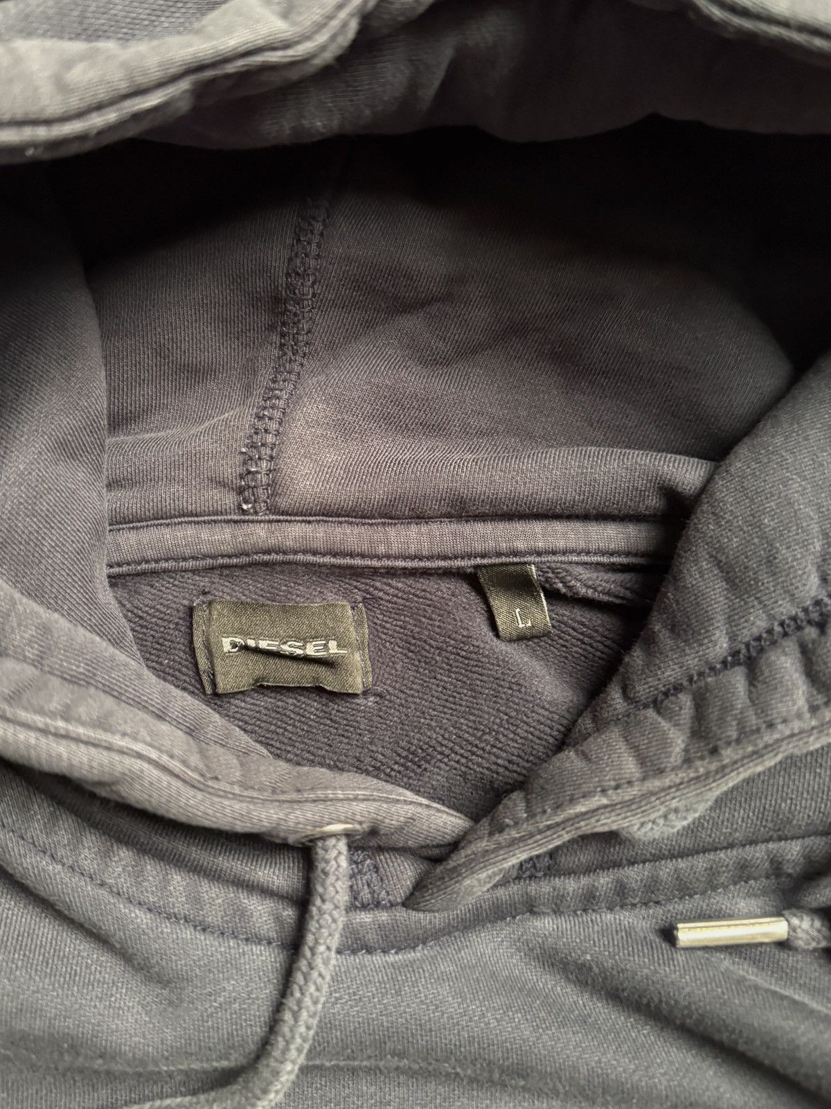 Diesel DIESEL NAVY BLUE EMBOSSED PULLOVER HOODIE Size US L / EU 52-54 / 3 - 2 Thumbnail