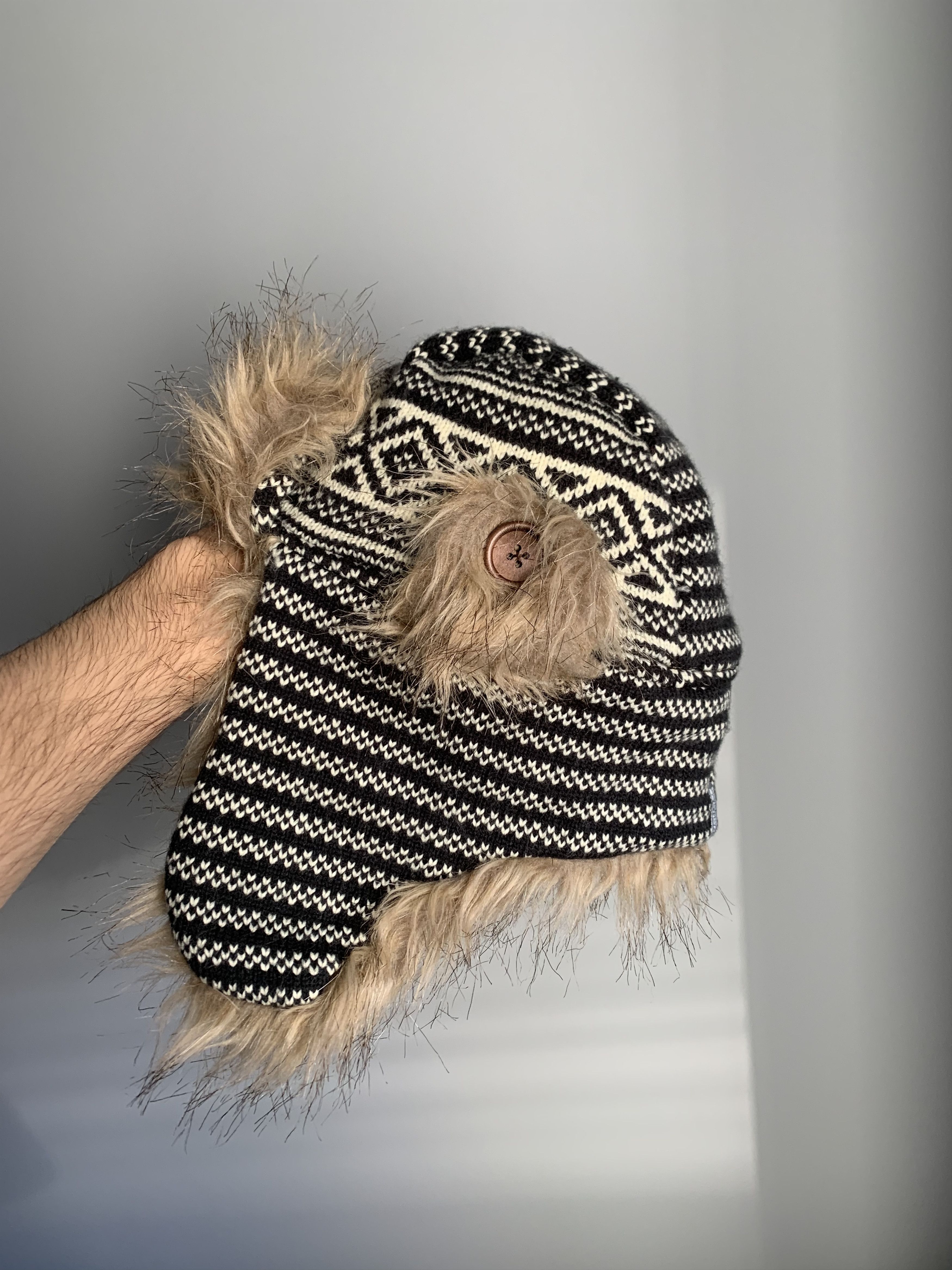 Japanese Brand Vintage Y2K USHANKA Mohair Fuzzy 90’s Winter Hat Asap Size ONE SIZE - 4 Thumbnail
