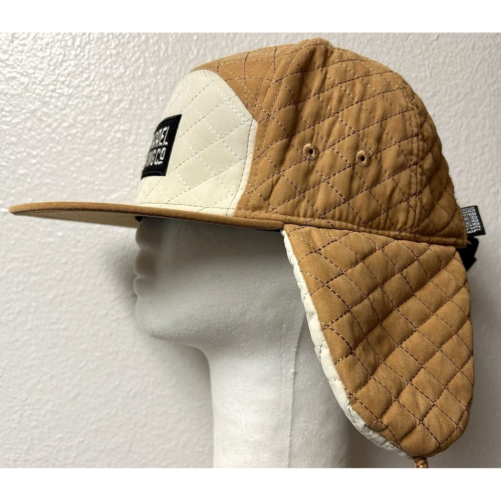 Vintage 10 Barrel Brewing Co. Strapback Hat Tan One Size Ear Flap Quilted Baseball Cap Mens Size ONE SIZE - 4 Thumbnail