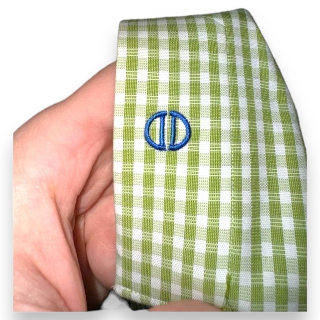 David Donahue David Donahue Green Check Trim Fit Dress Shirt Size L 16.5 3 Size US L / EU 52-54 / 3 - 7 Thumbnail