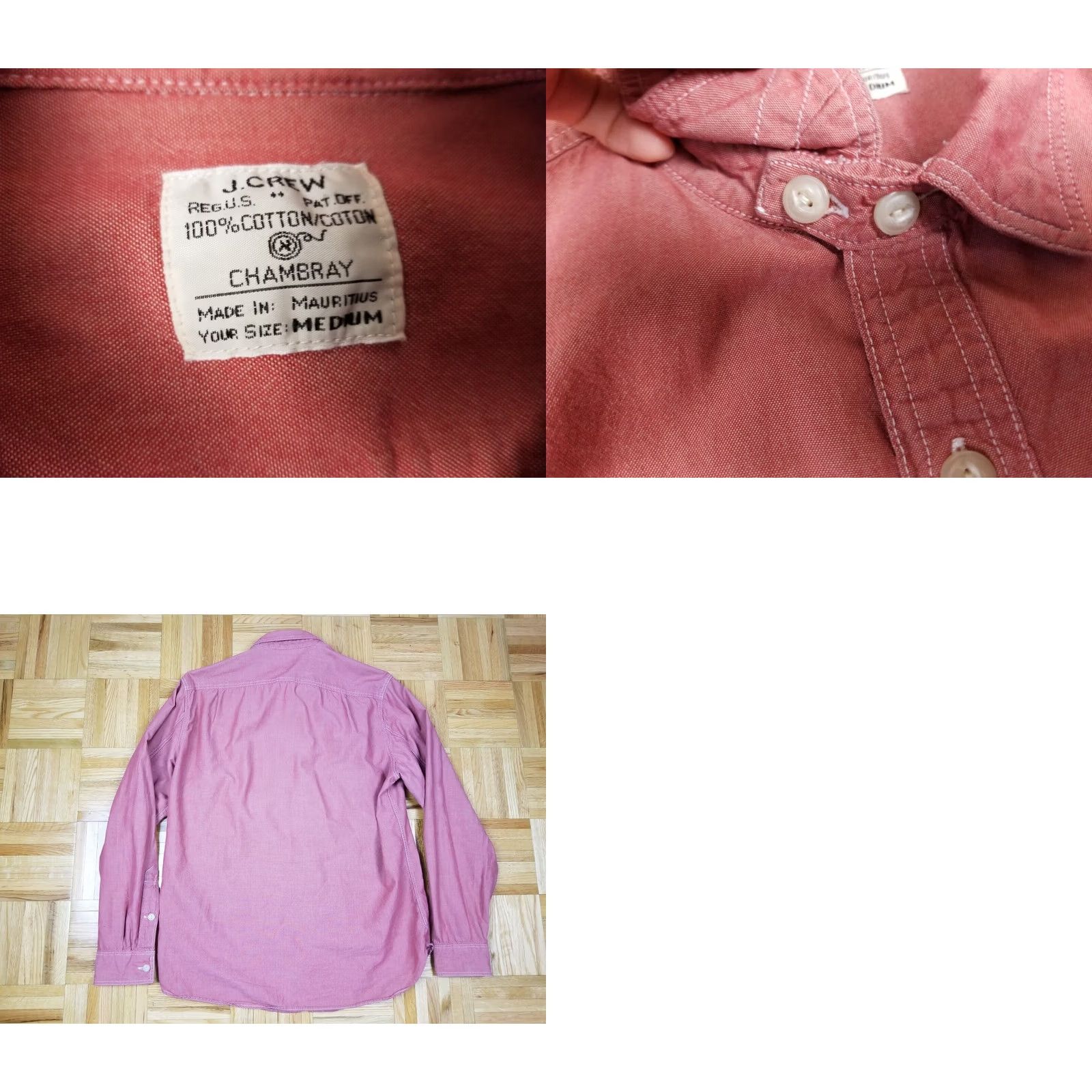 J.Crew VINTAGE J.CREW CHAMBRAY CHIN STRAP WORK SHIRT M SHIRT RED BUTTON 30' STYLE GUSSET Mens Size US M / EU 48-50 / 2 - 8 Thumbnail