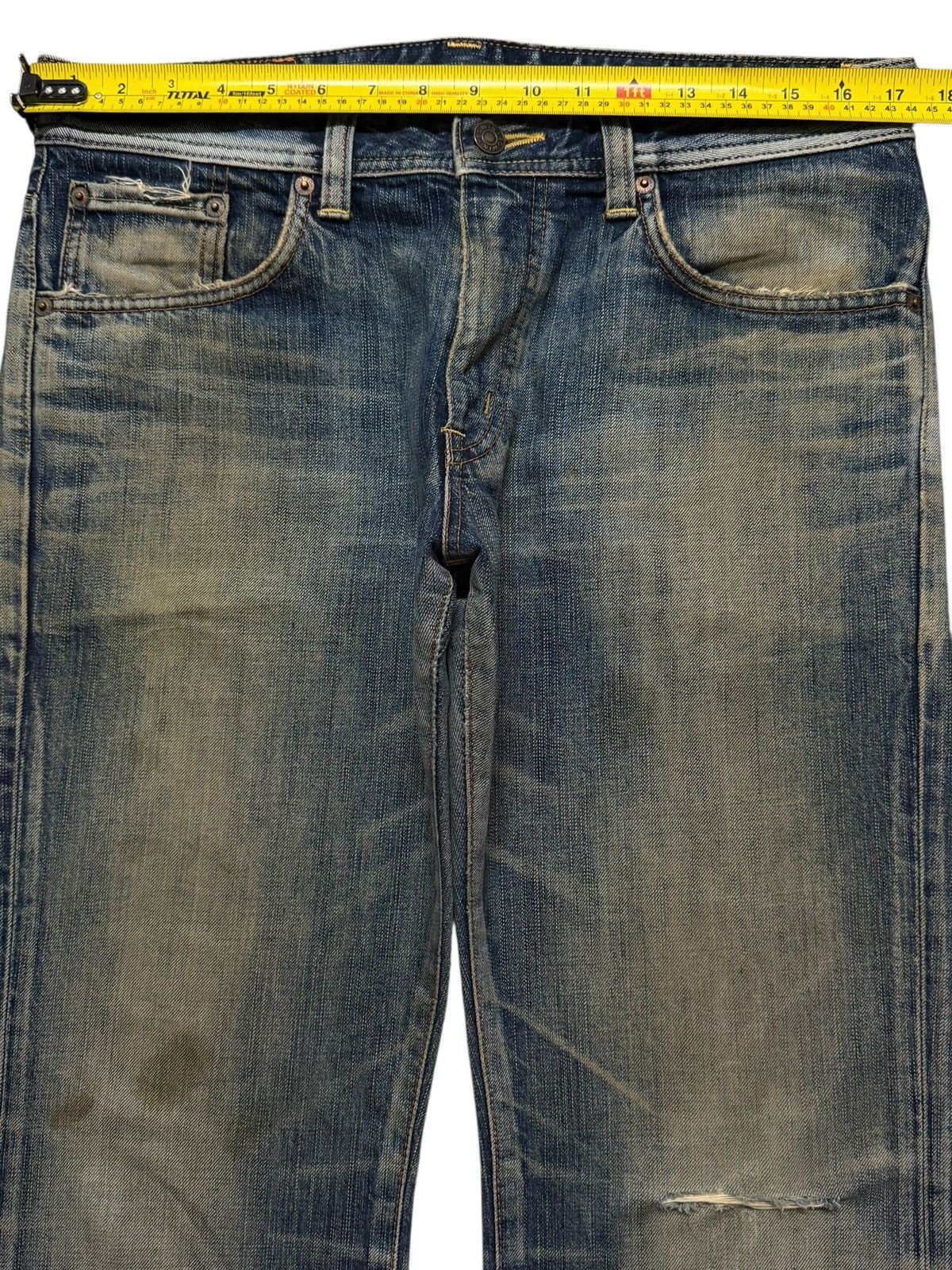 Edwin Vintage 90s Japan Edwin Blue Mud Wash Faded Wide Leg Bootcut Size US 34 / EU 50 - 9 Thumbnail