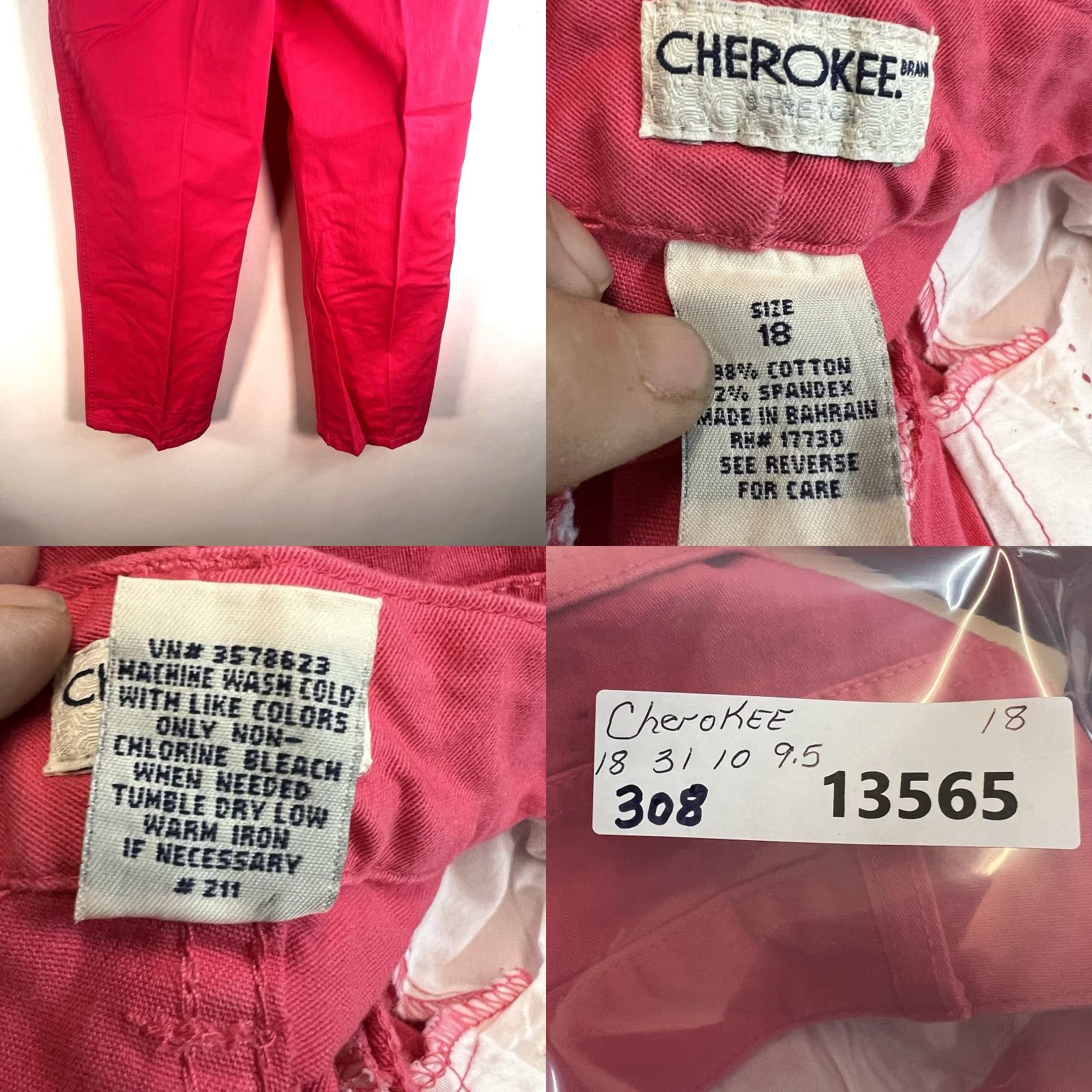 Cherokee VINTAGE Cherokee Jeans Womens 18 Pink 36X31 Straight Stretch 5-Pocket Logo Zipper Button VTG Y2K Denim Shapewear? Size 40" / US 18 - 9 Thumbnail