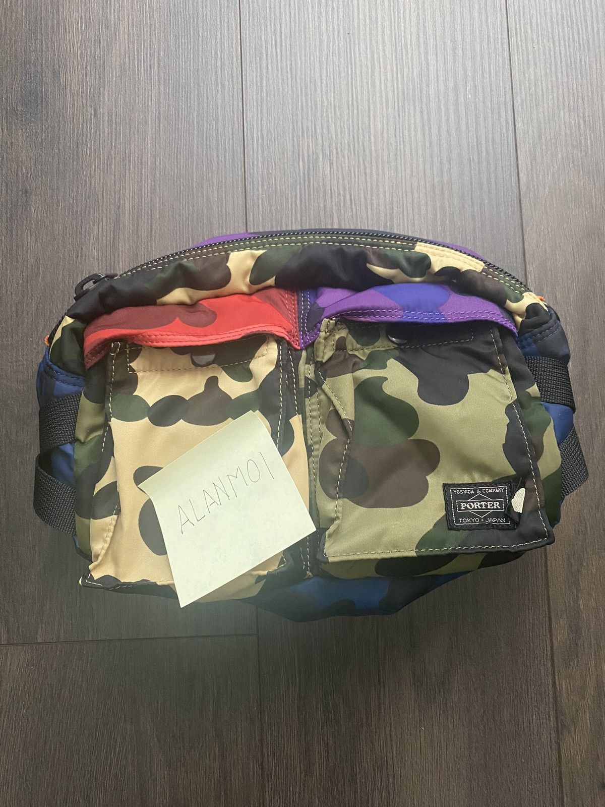 image of Bape x Porter Mix Camo Waist Bag, Men's