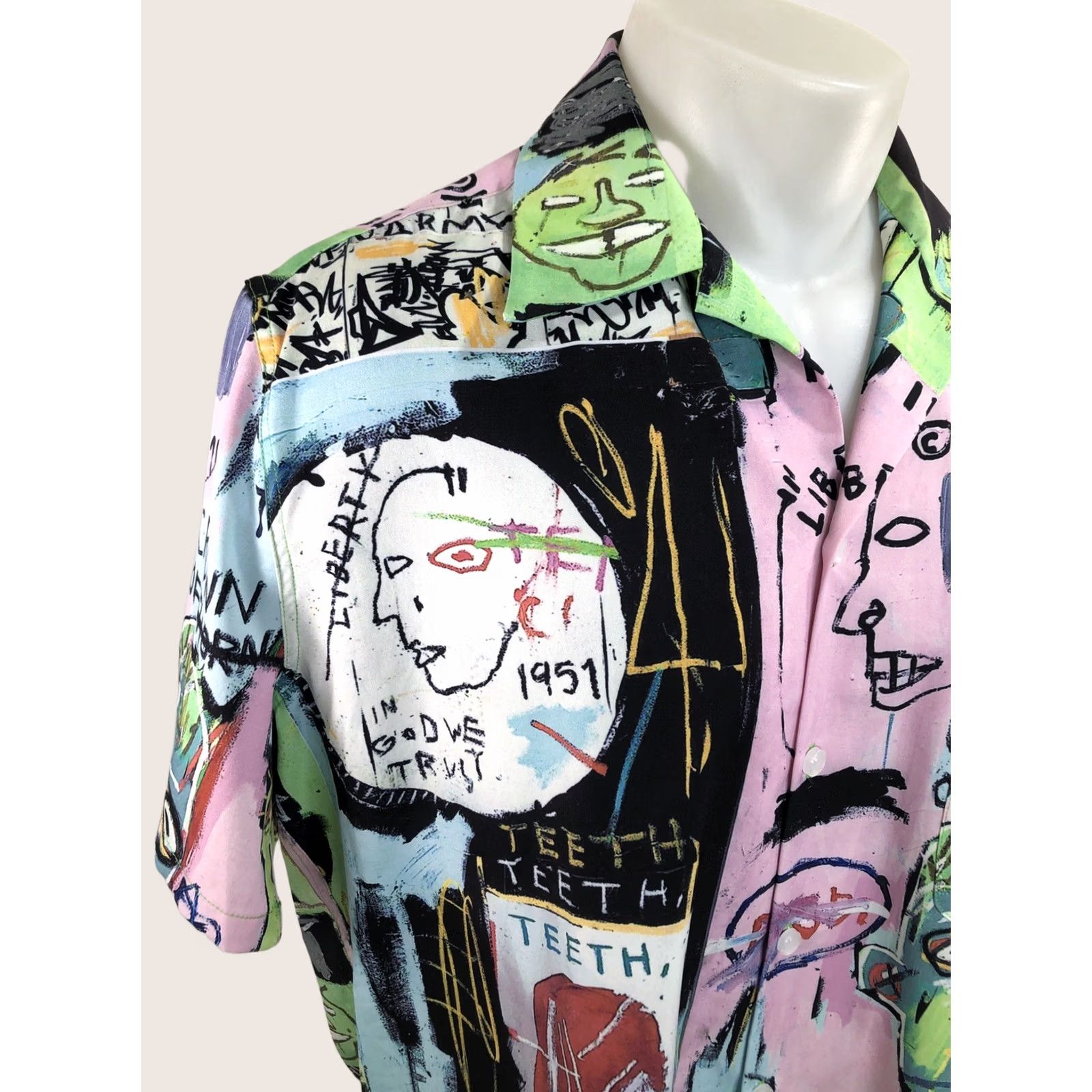 Wacko Maria WACKO MARIA / GUILTY PARTIES / Graffiti Lg Shirt - EXC. Button-Up - Men - L - Multicolor - Short Sleeve - Jeans? Size US L / EU 52-54 / 3 - 1 Thumbnail