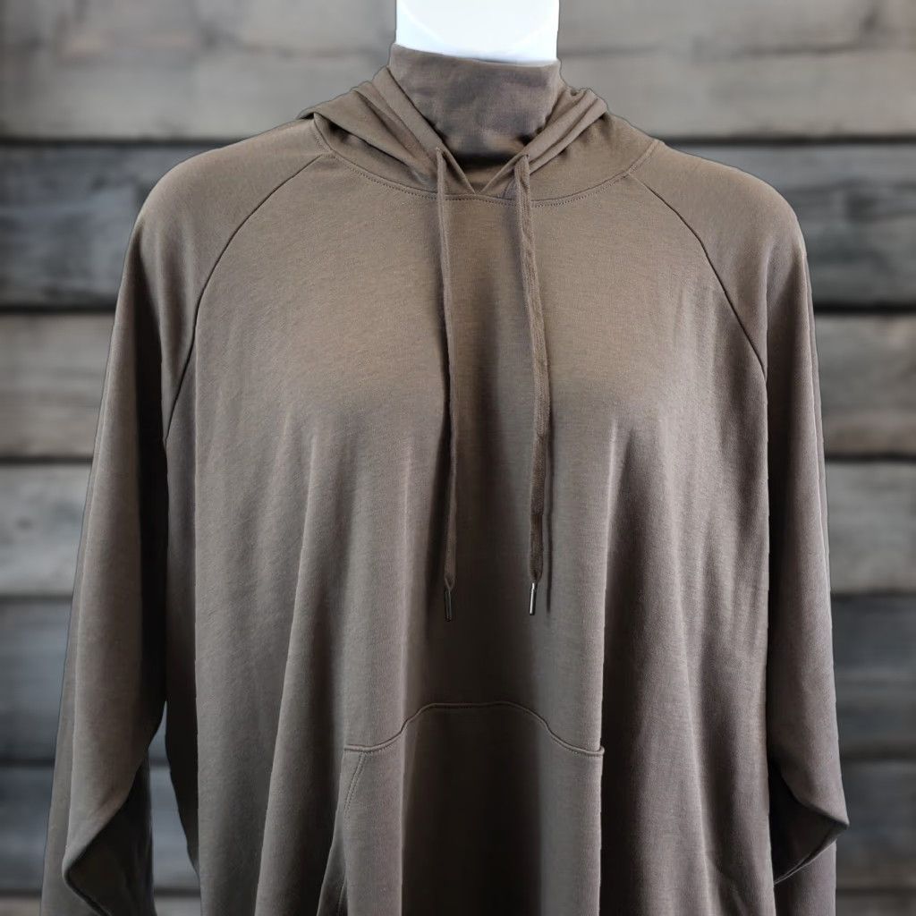 Universal Standard Womens Fallon Funnel Neck Hoodie Sz 2XL 30-32 Nutmeg Cotton