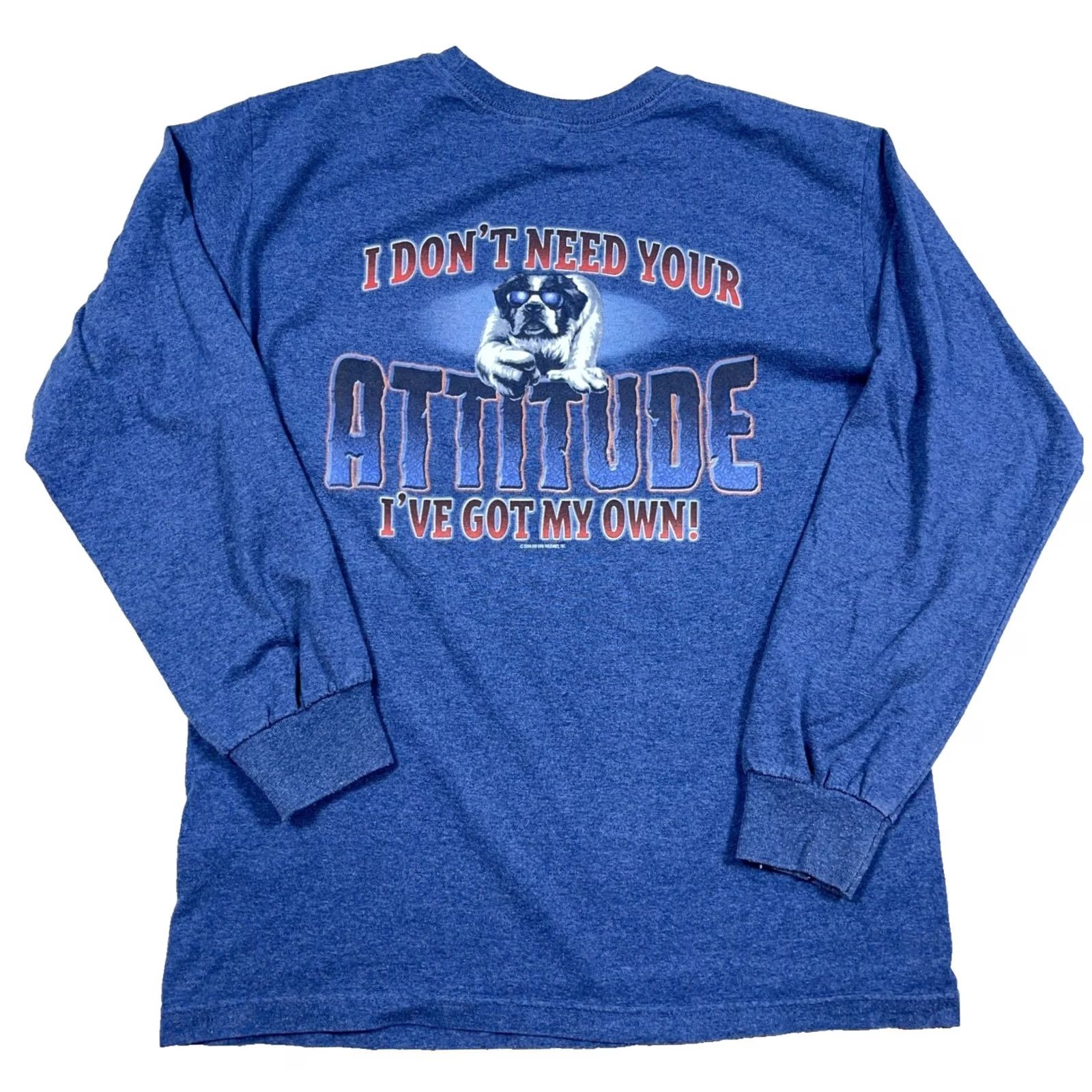 Big Dogs VINTAGE Big Dogs Shirt Men M Blue Long Sleeve Tee Y2K 2000s Attitude Adult Size US M / EU 48-50 / 2 - 2 Thumbnail