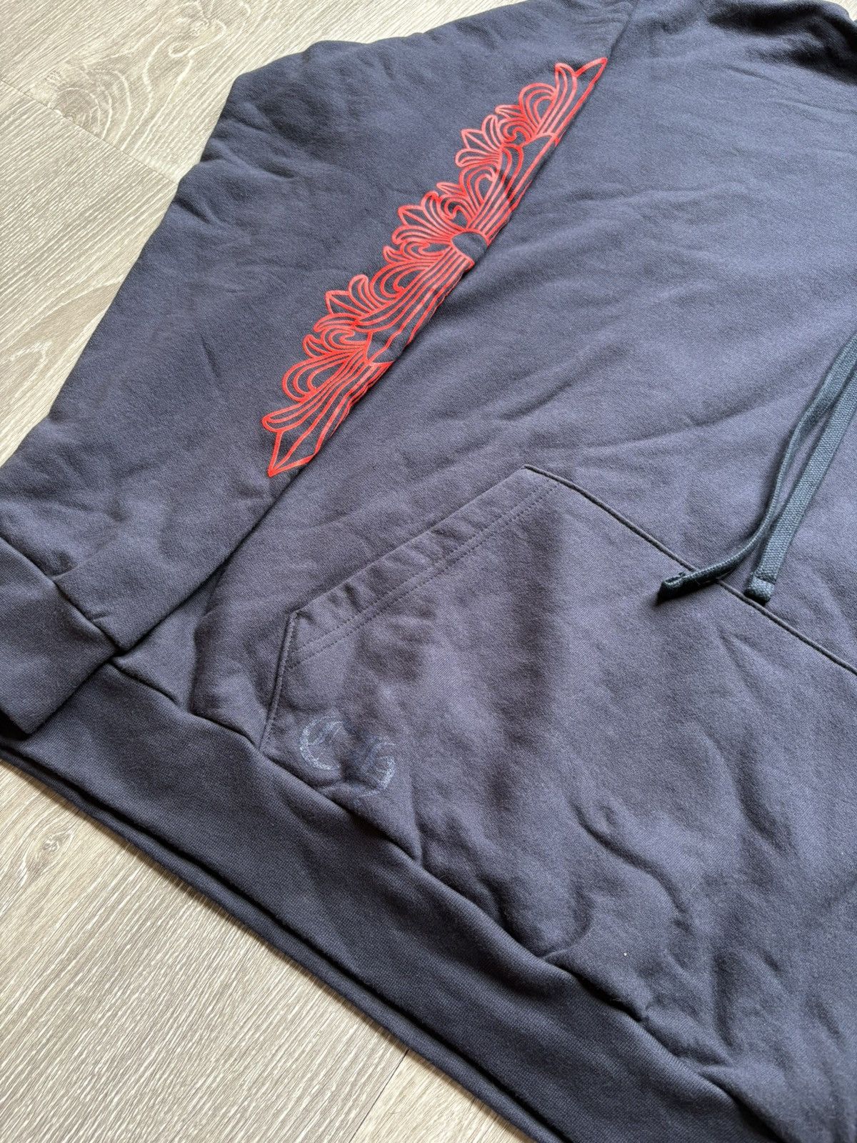 Chrome Hearts Chrome Hearts Navy Red Floral Hoodie Size US XXL / EU 58 / 5 - 4 Thumbnail