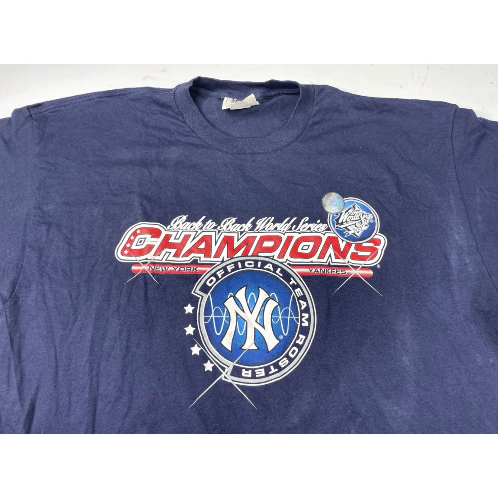 Lee VINTAGE 1990s Yankees Back to Back World Series Champion T-shirt Double Sided Lee 2XL Blue Nike? Size US XXL / EU 58 / 5 - 2 Thumbnail