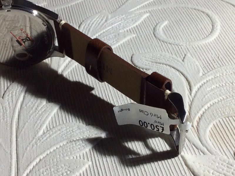 Designer Miro cream /dark Brown Men's leather strap Watch Size ONE SIZE - 9 Thumbnail
