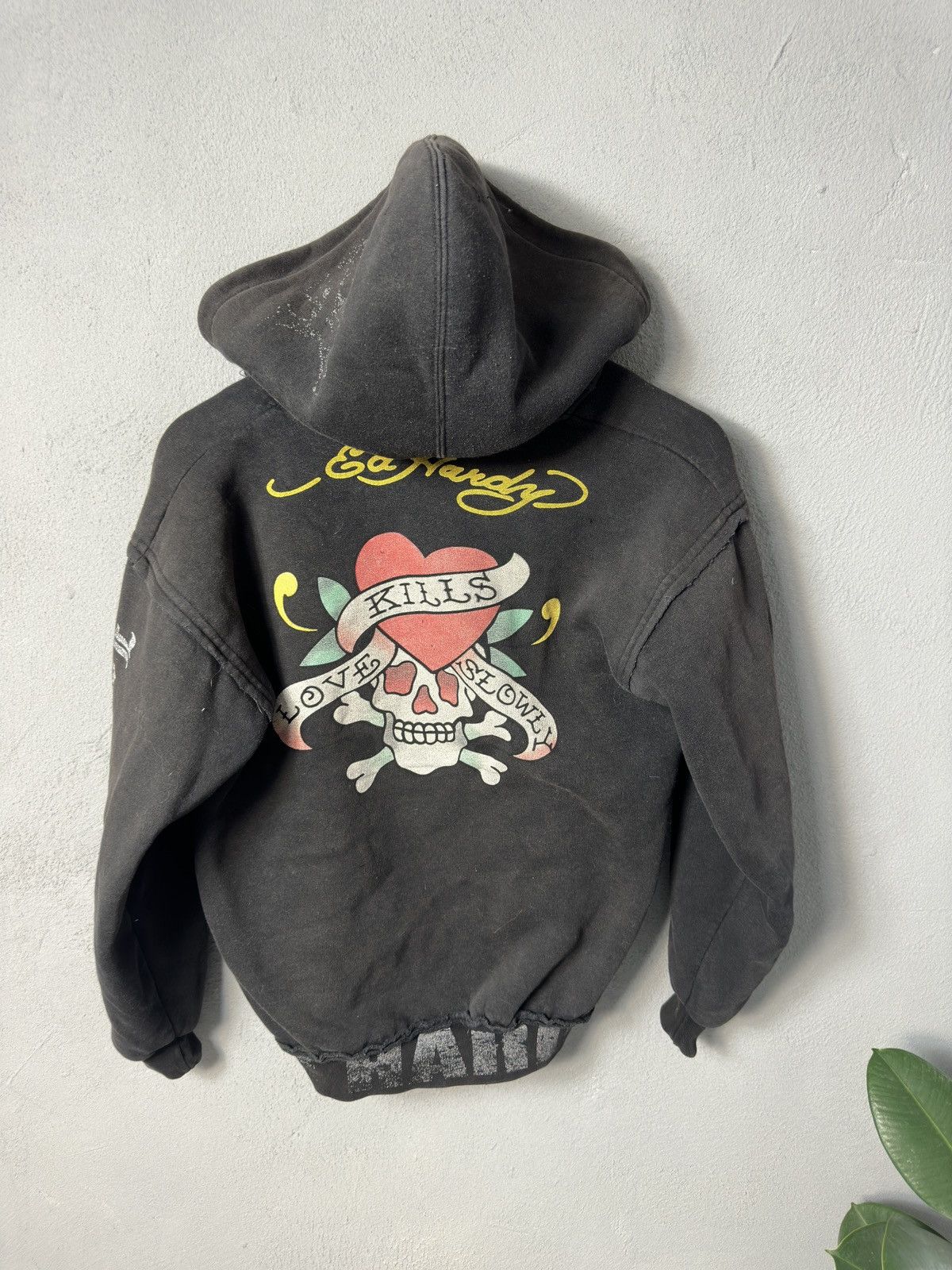 Christian Audigier × Ed Hardy × Vintage Ed Hardy Zip Up Hoodie Faded Size US XS / EU 42 / 0 - 1 Thumbnail