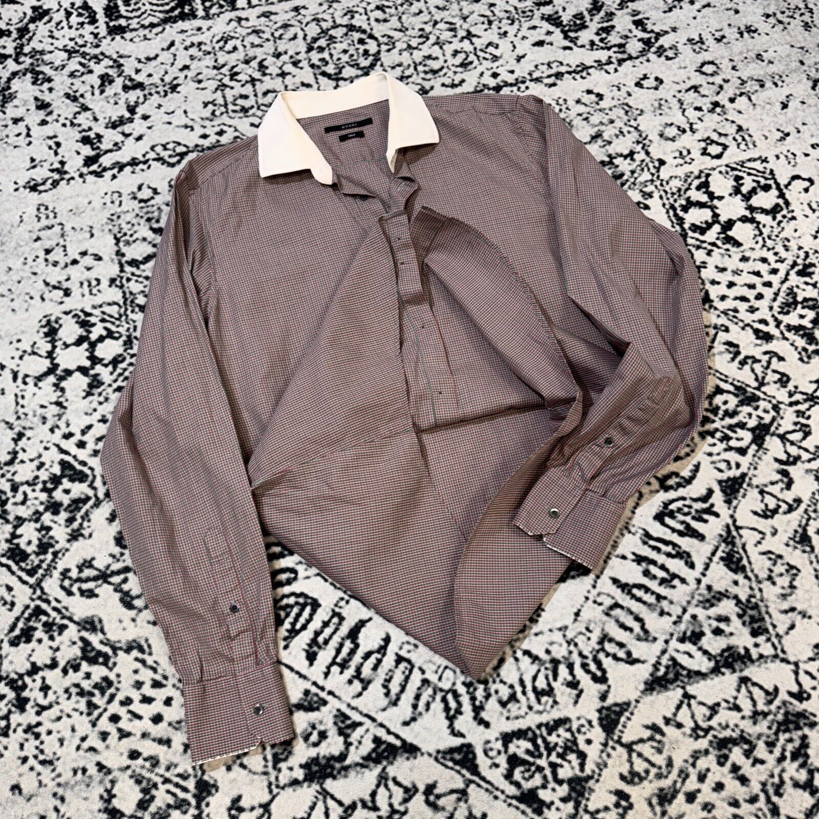 Gucci × Vintage Vintage Gucci Green Red Coton Shirt Size 42 IT Tom Ford 90s Size US L / EU 52-54 / 3 - 8 Thumbnail
