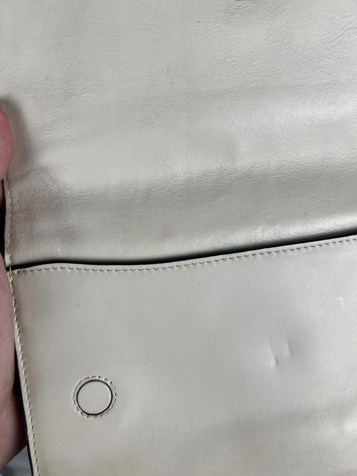 Reiss Reiss Shoulder Bag Clutch Ivory Real Leather Metal Сhain Size ONE SIZE - 12 Thumbnail