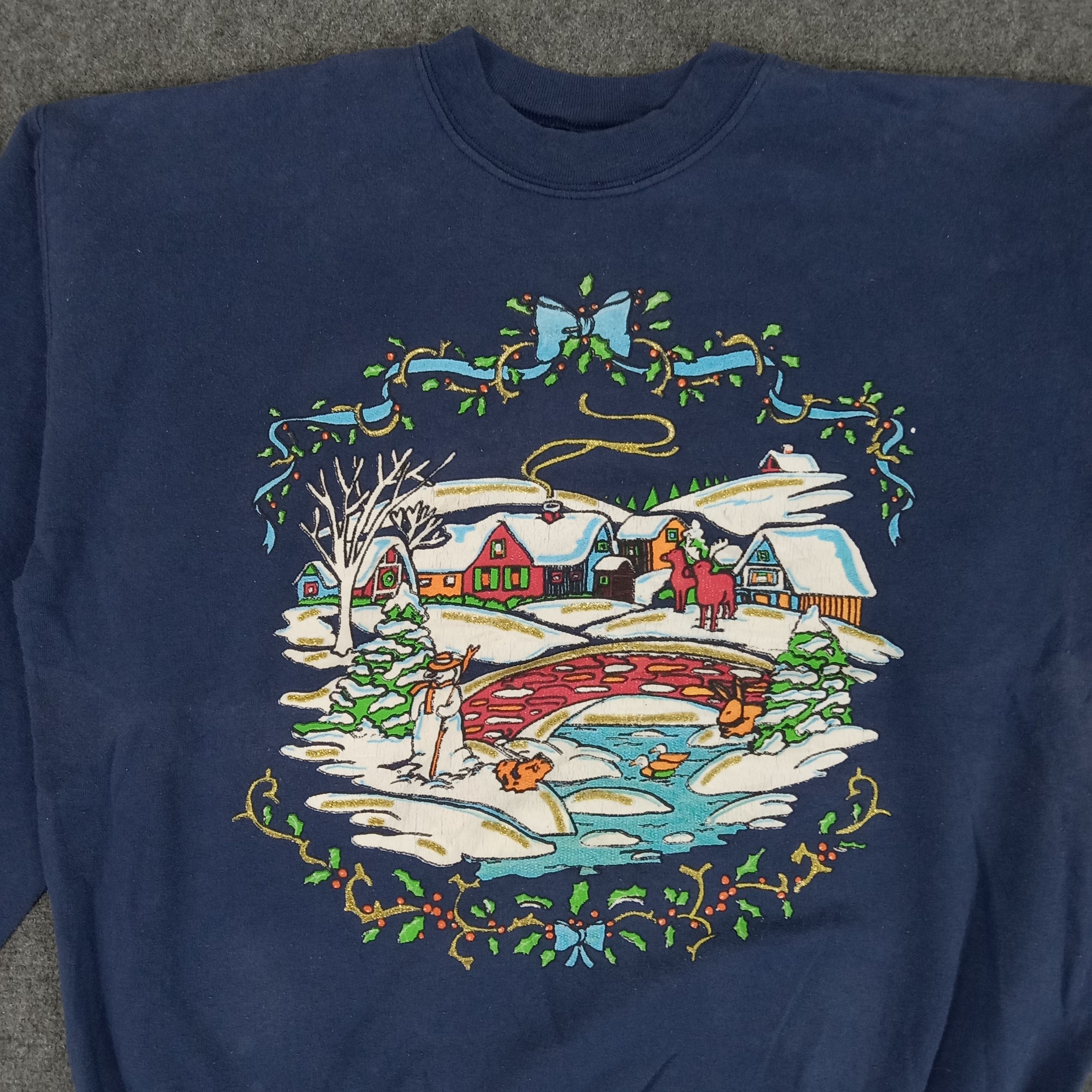 Vintage Marry Christmas Winter Landscapes Art Sweatshirt Size US L / EU 52-54 / 3 - 2 Thumbnail