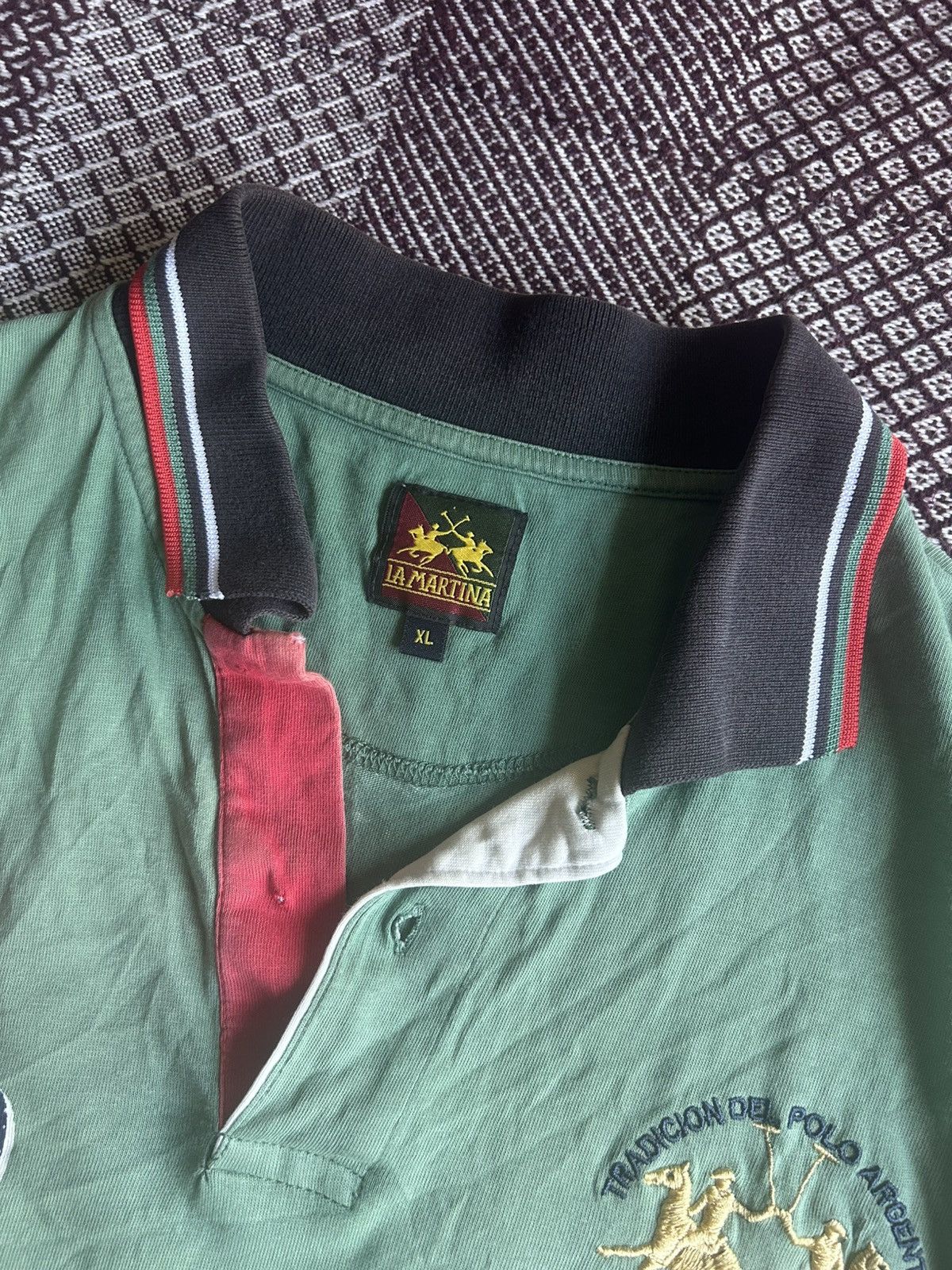 Vintage La Martina Vintage Polo T-shirt Big Logo Thrashed Condition Size US XL / EU 56 / 4 - 8 Thumbnail