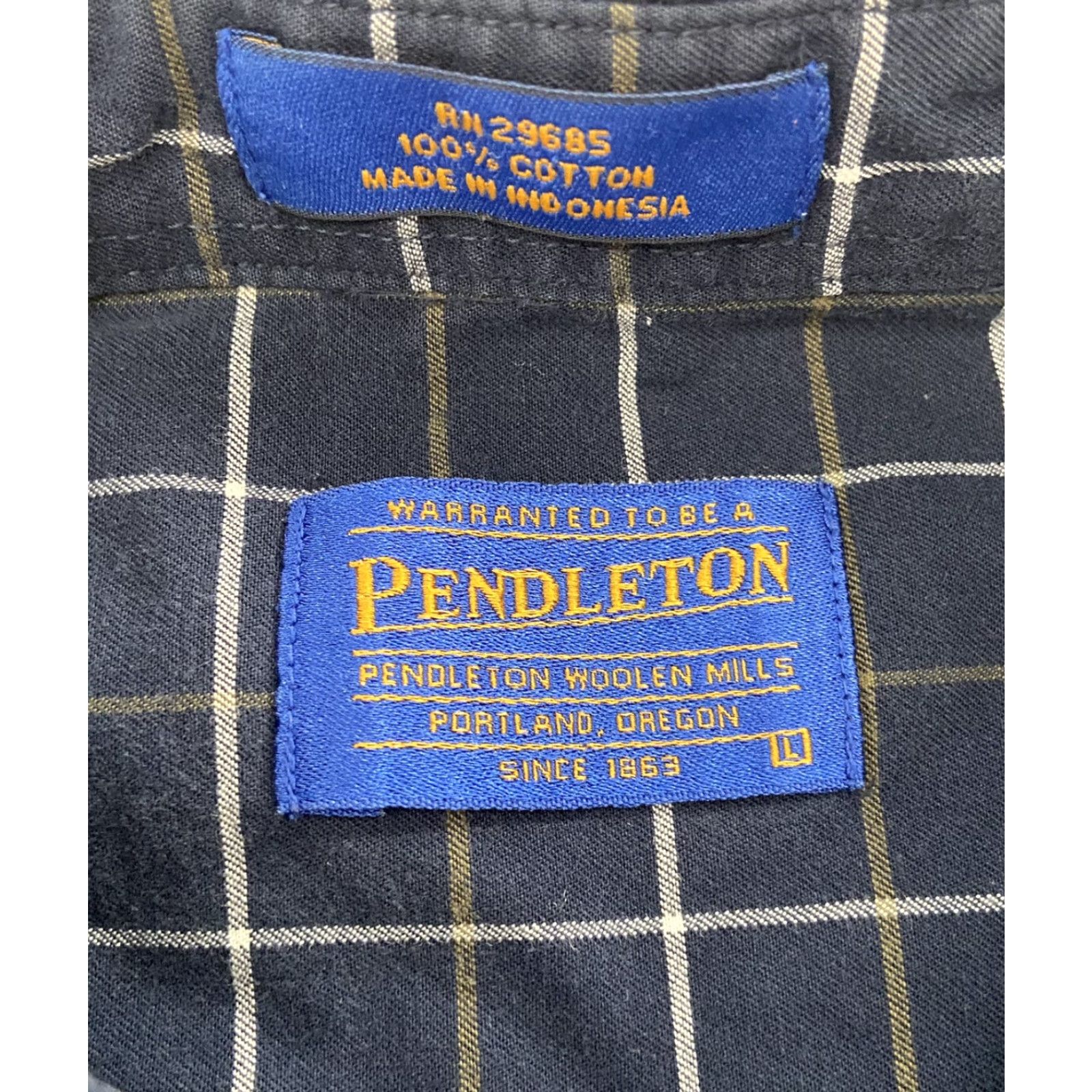Pendleton Pendleton Shirt Adult Large Blue Check Long Sleeve Button Up Pocket Cotton Men L Vintage Size US L / EU 52-54 / 3 - 6 Thumbnail