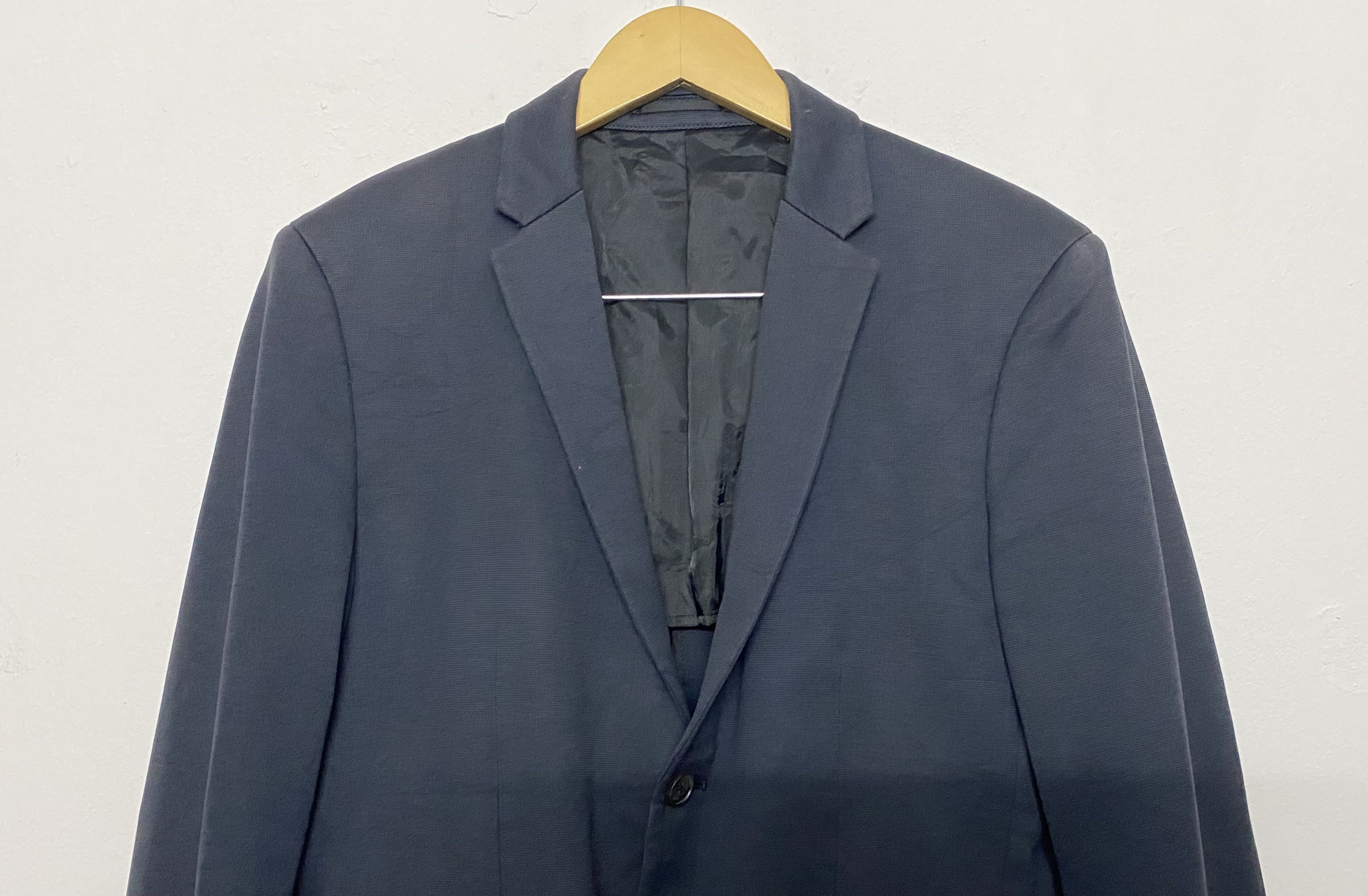 Theory Theory Japan Dark Navy Stretch Cotton Coat Blazer Size 40R - 3 Thumbnail
