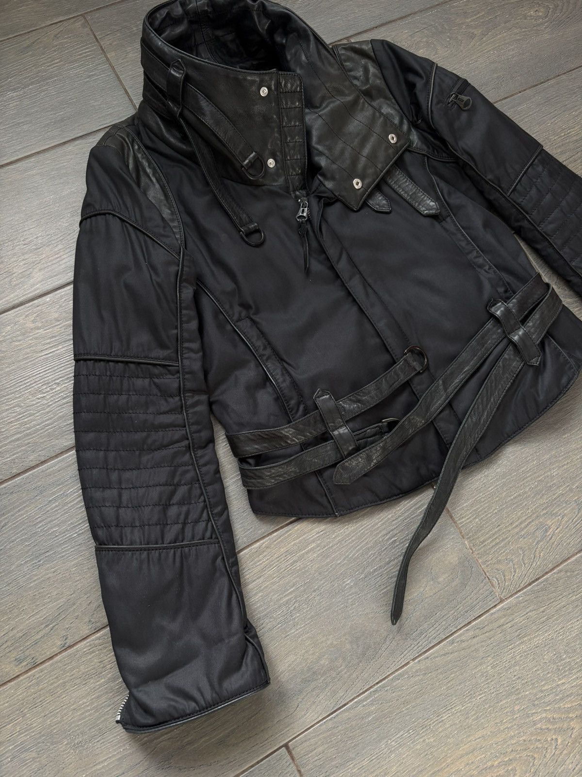 Diesel Rare Diesel Leather Belted Biker Avant Garde Jacket sz L Size L / US 10 / IT 46 - 2 Thumbnail