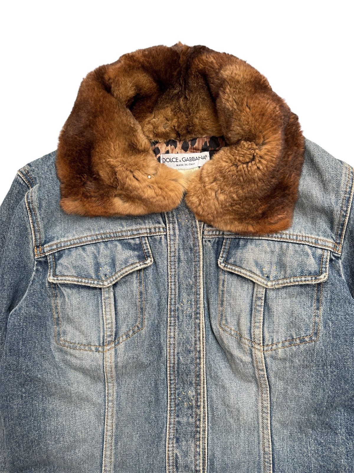 Dolce & Gabbana AW01 Fur Denim Jacket Size S / US 4 / IT 40 - 3 Thumbnail
