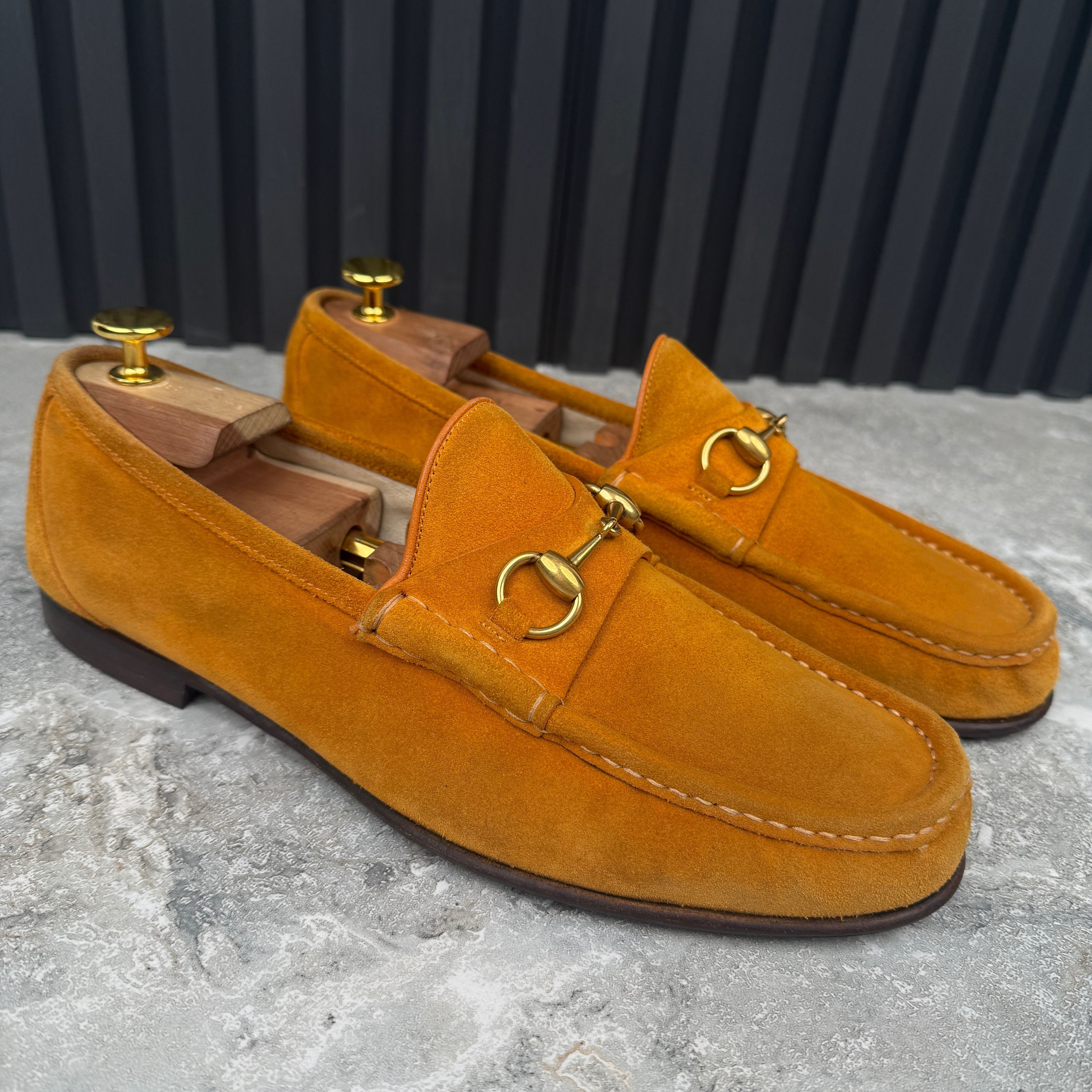 Gucci Gucci 1953 Horsebit Loafer Heels Mustard Suede Size US 9.5 / EU 42-43 - 4 Thumbnail