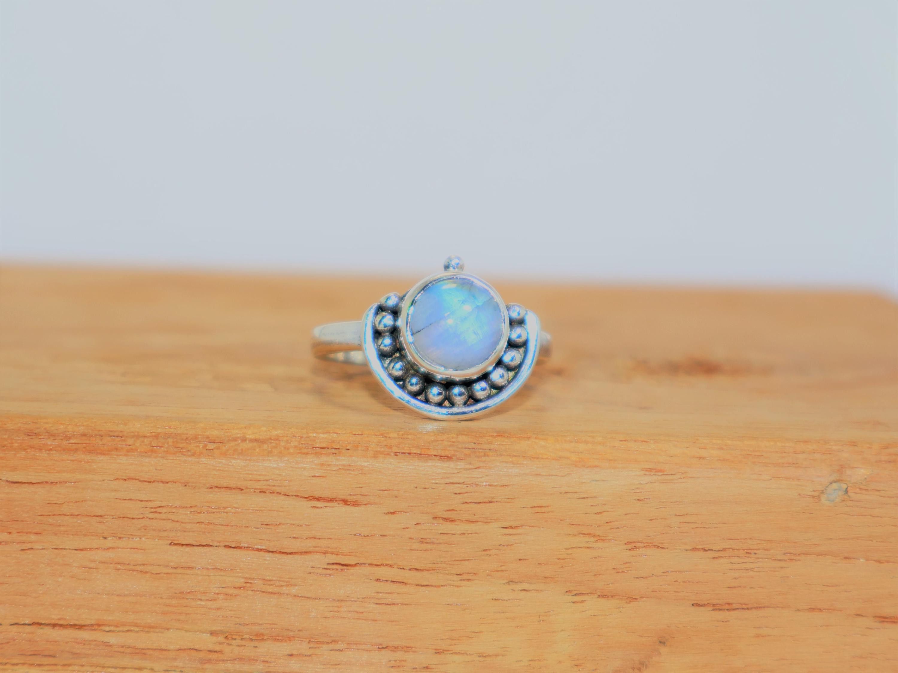 Handmade Moonstone Ring, Handmade Ring, 925 Sterling Silver Ring, Size ONE SIZE - 3 Thumbnail