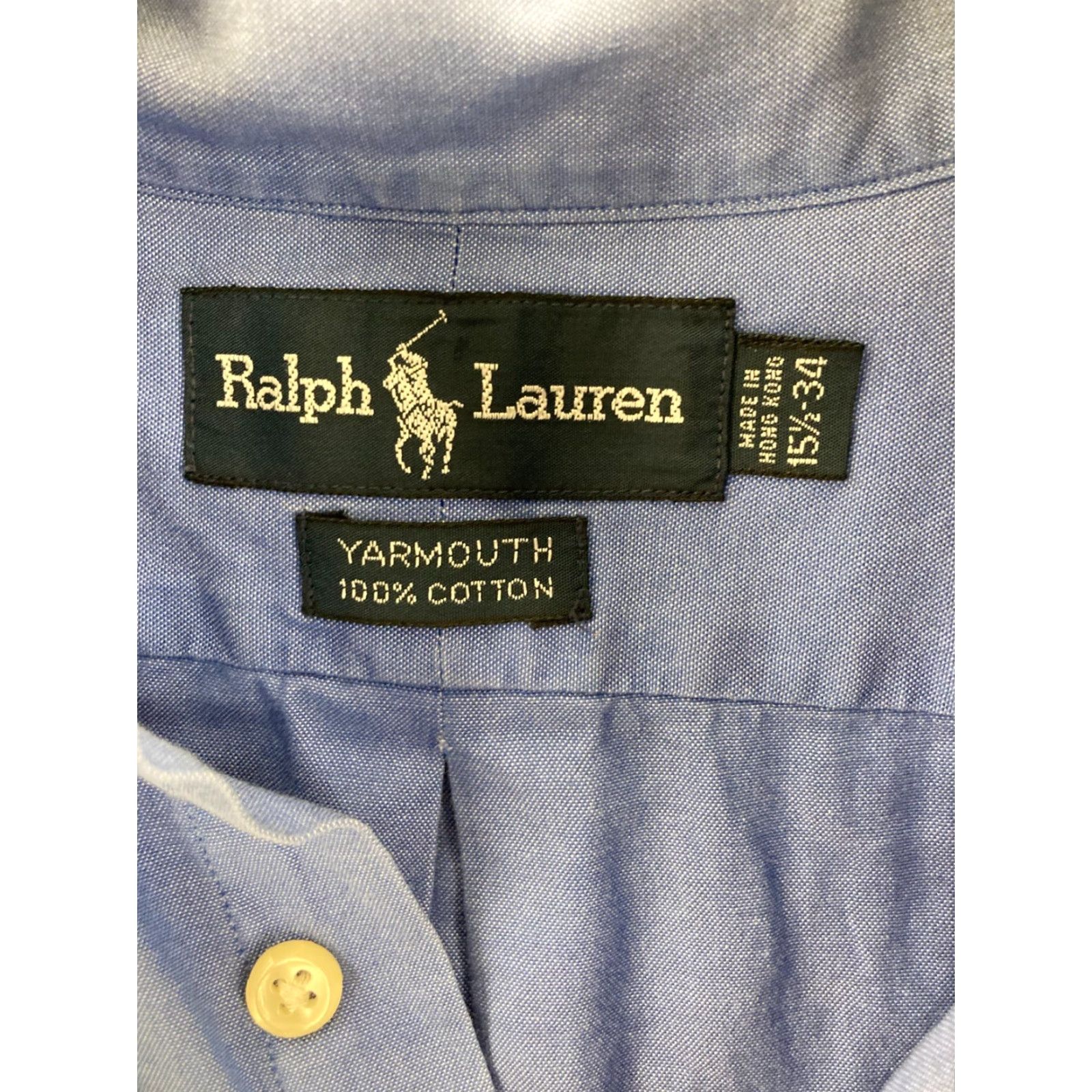 Ralph Lauren Ralph Lauren Shirt Mens 15.5-34 Long Sleeve Button Up Blue Solid Button Logo Collared Vintage? Size US L / EU 52-54 / 3 - 7 Thumbnail