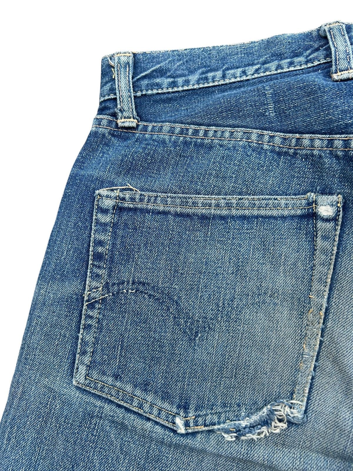 Levi's 50s Vintage Levis big E Hidden Rivet Short Denim Jeans Rare Size US 27 - 12 Thumbnail