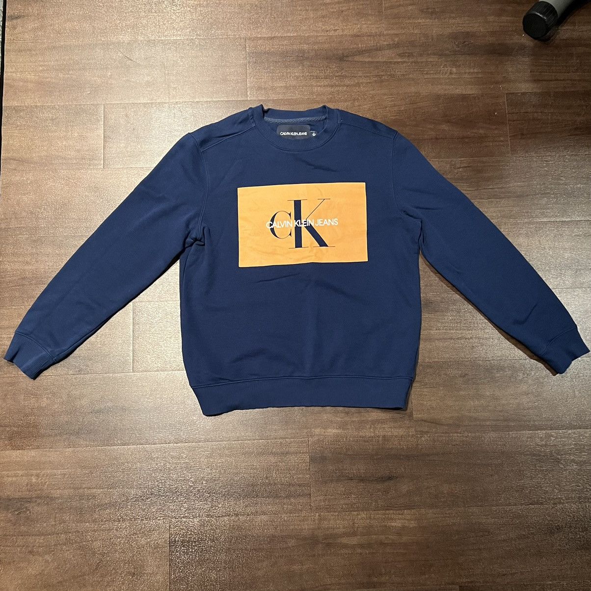 Calvin Klein Calvin Klein Sweatshirt Blue | Orange Logo | Medium Size US M / EU 48-50 / 2 - 1 Thumbnail